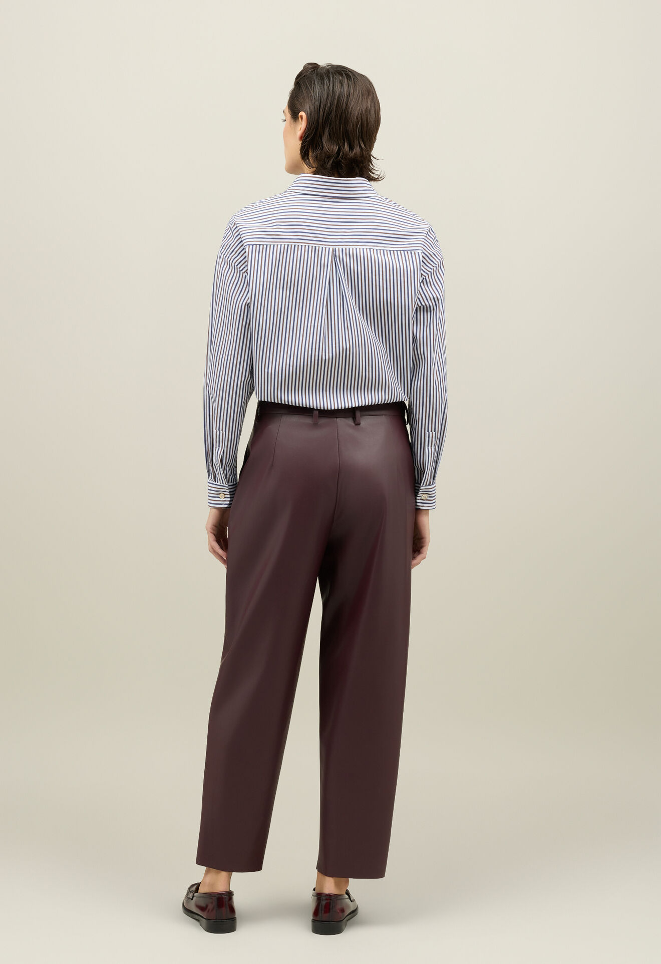 Boglioli Vegan Leather cropped trousers Bordeaux 88056FB4936002150960