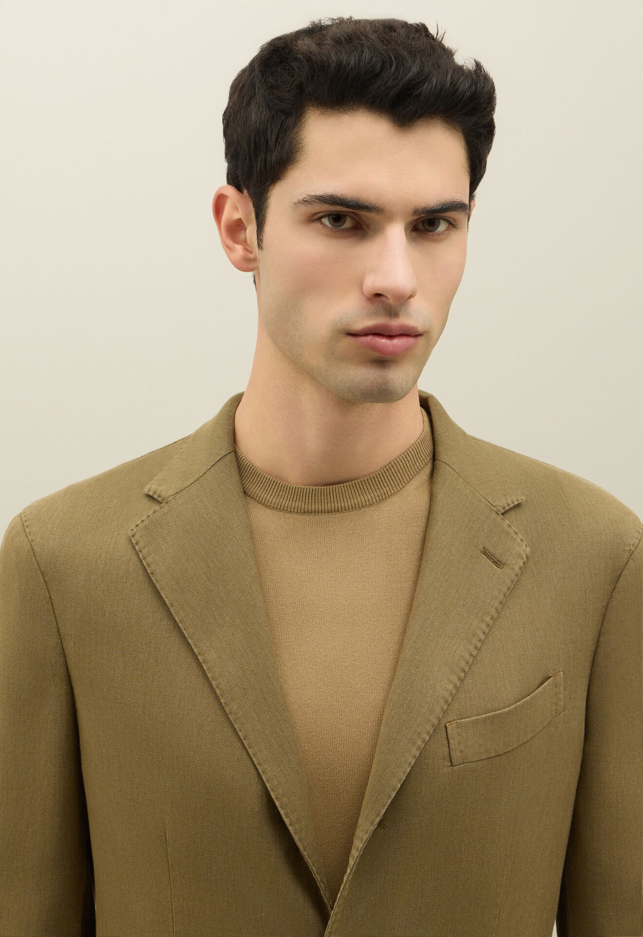 Boglioli Blended soft Cotton Dover Jacket Khaki X2902QSB440700123R0564