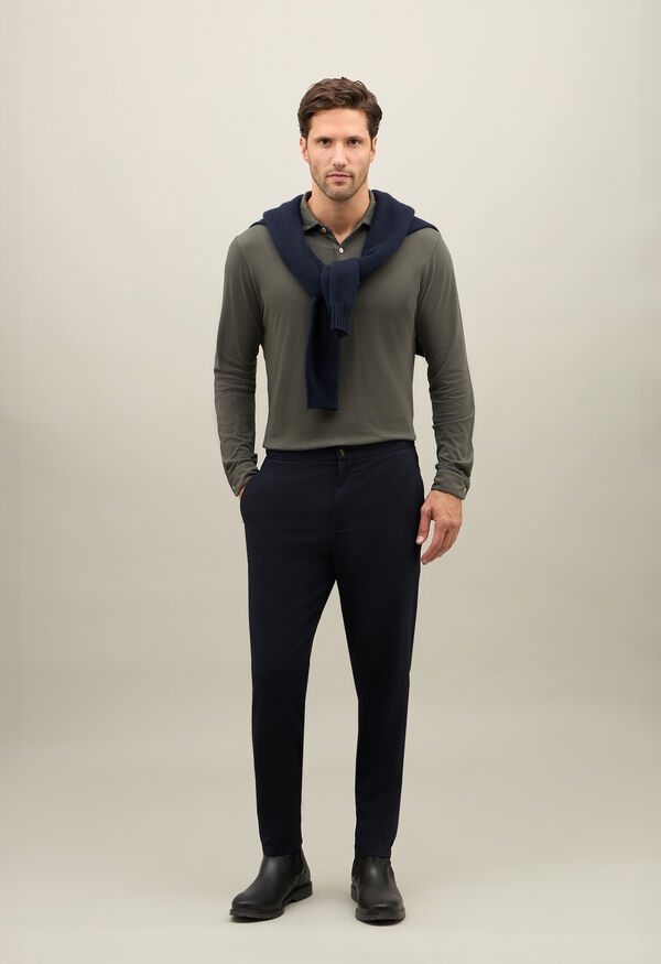 Boglioli Garment Dyed High Performance Wool regular Chinos Blue 80884JSB3448001796R0784