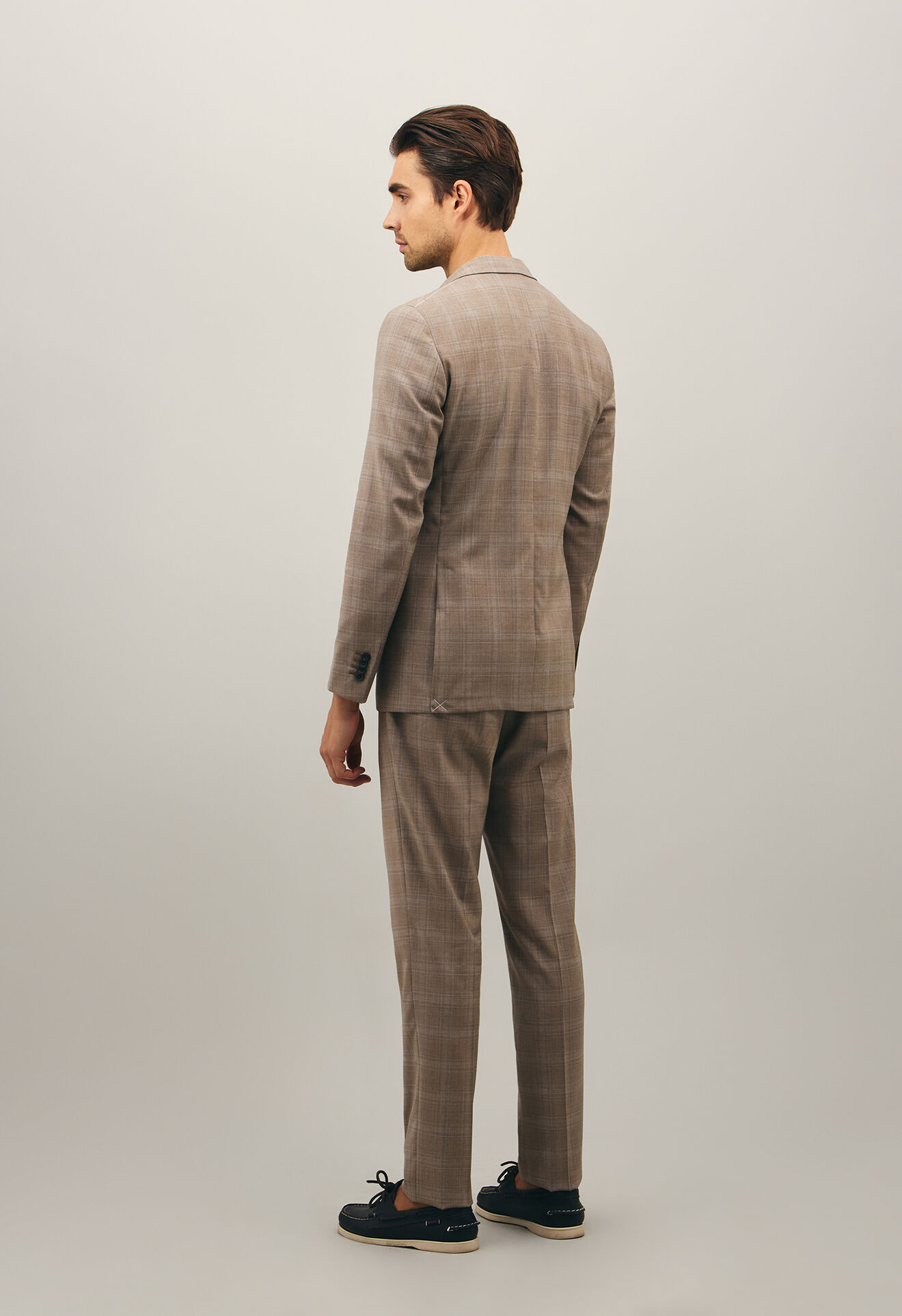 B-Line Anzug aus Wolle mit Glencheck-Muster in Beige: Luxus private ...