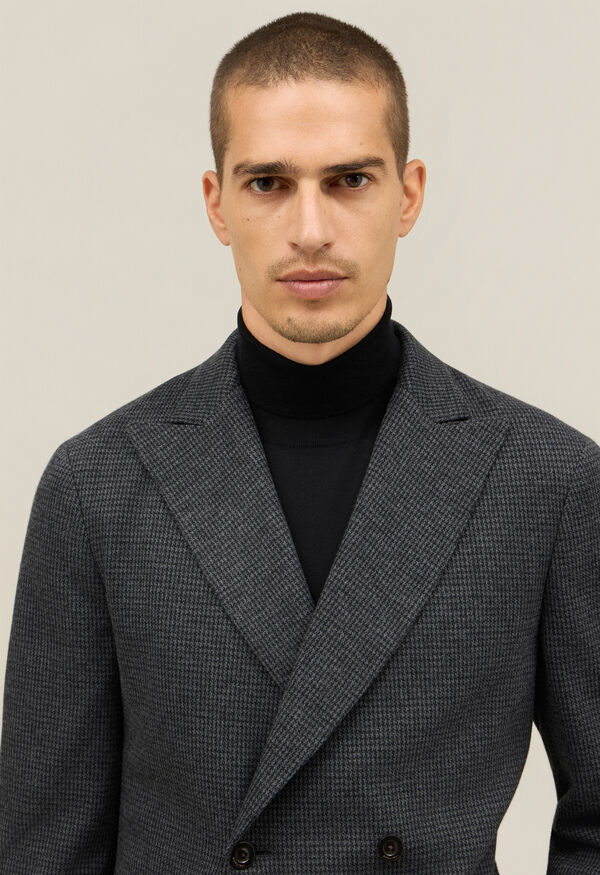 Boglioli Houndstooth Jersey double-breasted Easy Jacket Grey OG0167FB5018001090870