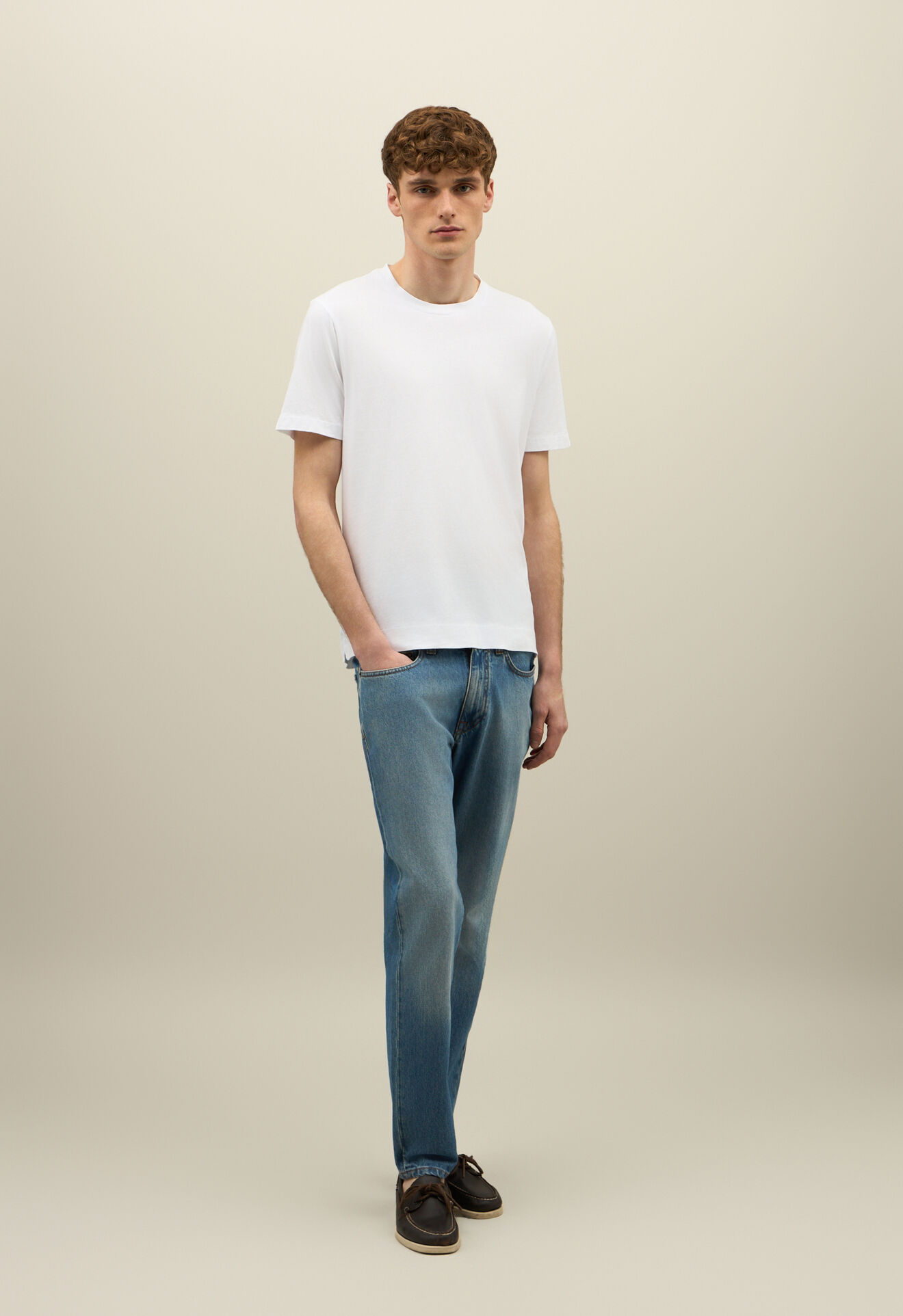 Boglioli Garment Dyed Cotton T-Shirt White 91410TSA0716001080101