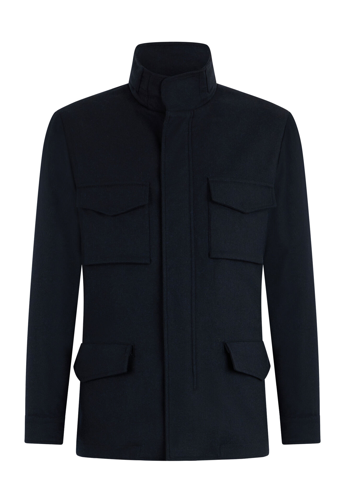 Boglioli Flannel Padded Field Jacket Blue OC0199FB5108001800790