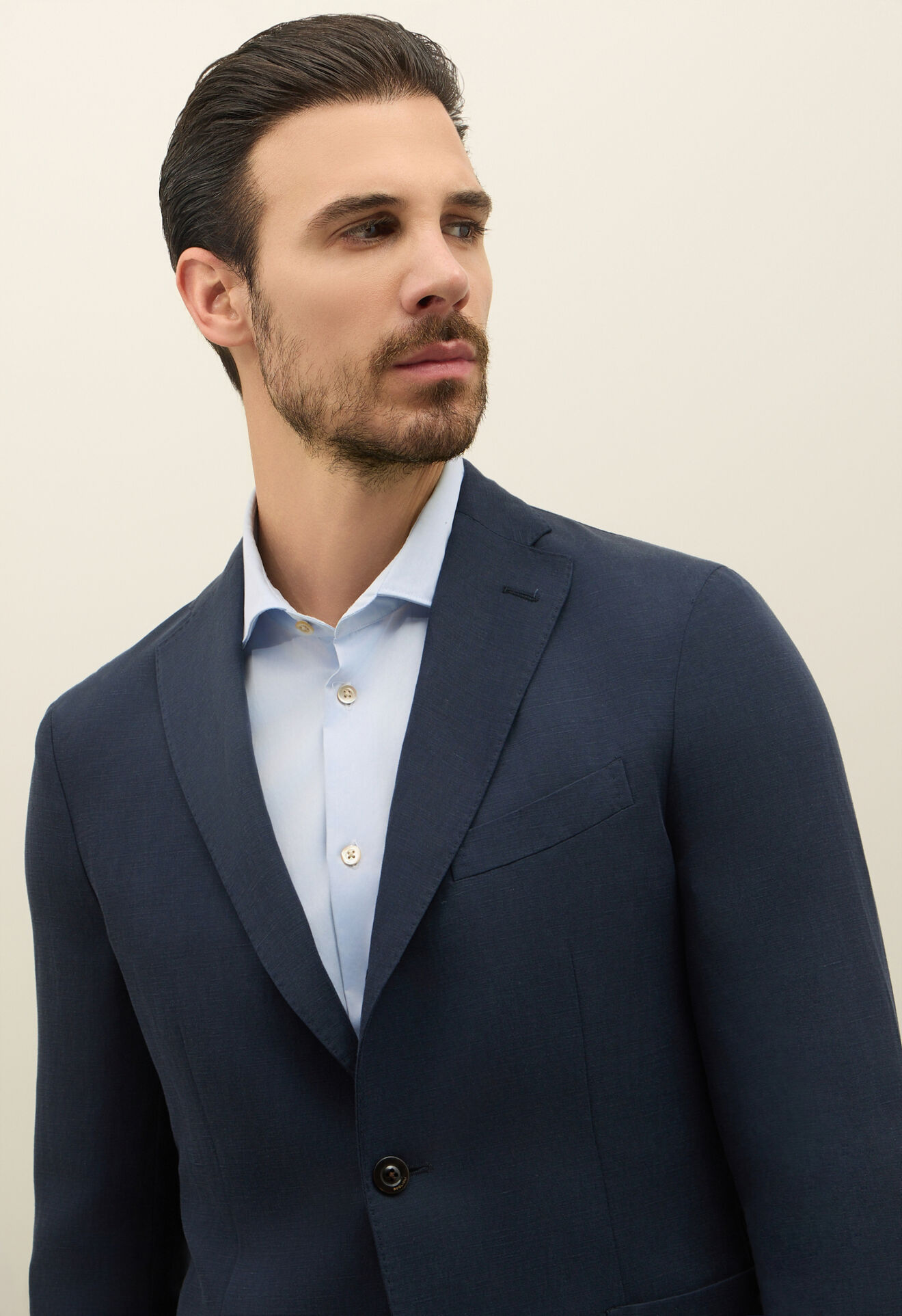 Boglioli K-Suit aus Leinen-Tencel-Satin Blau N29H2ESB5106001506R0780