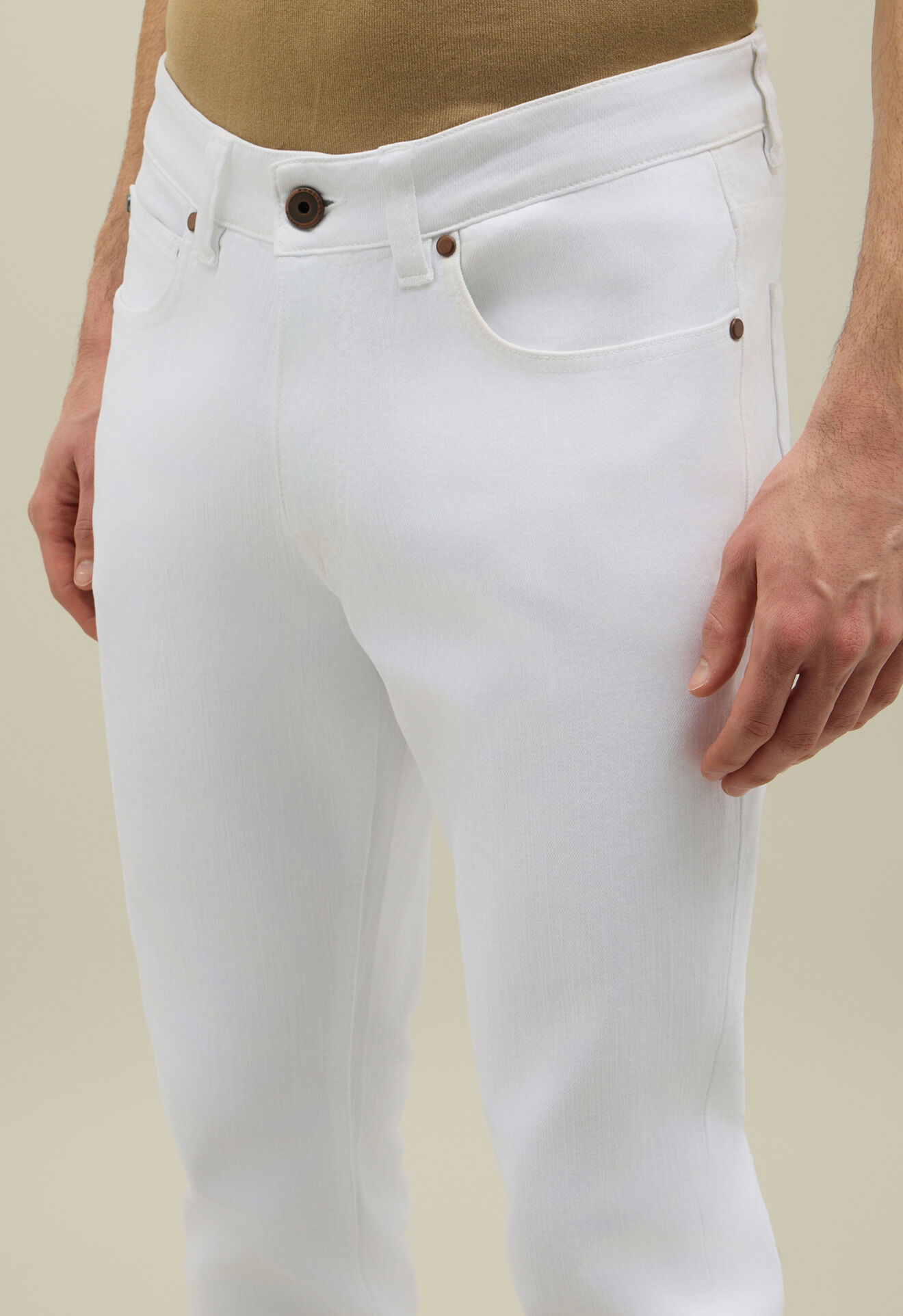 Boglioli Five-Pocket-Hose aus Denim Wei&szlig; 89883LSB4752001080101