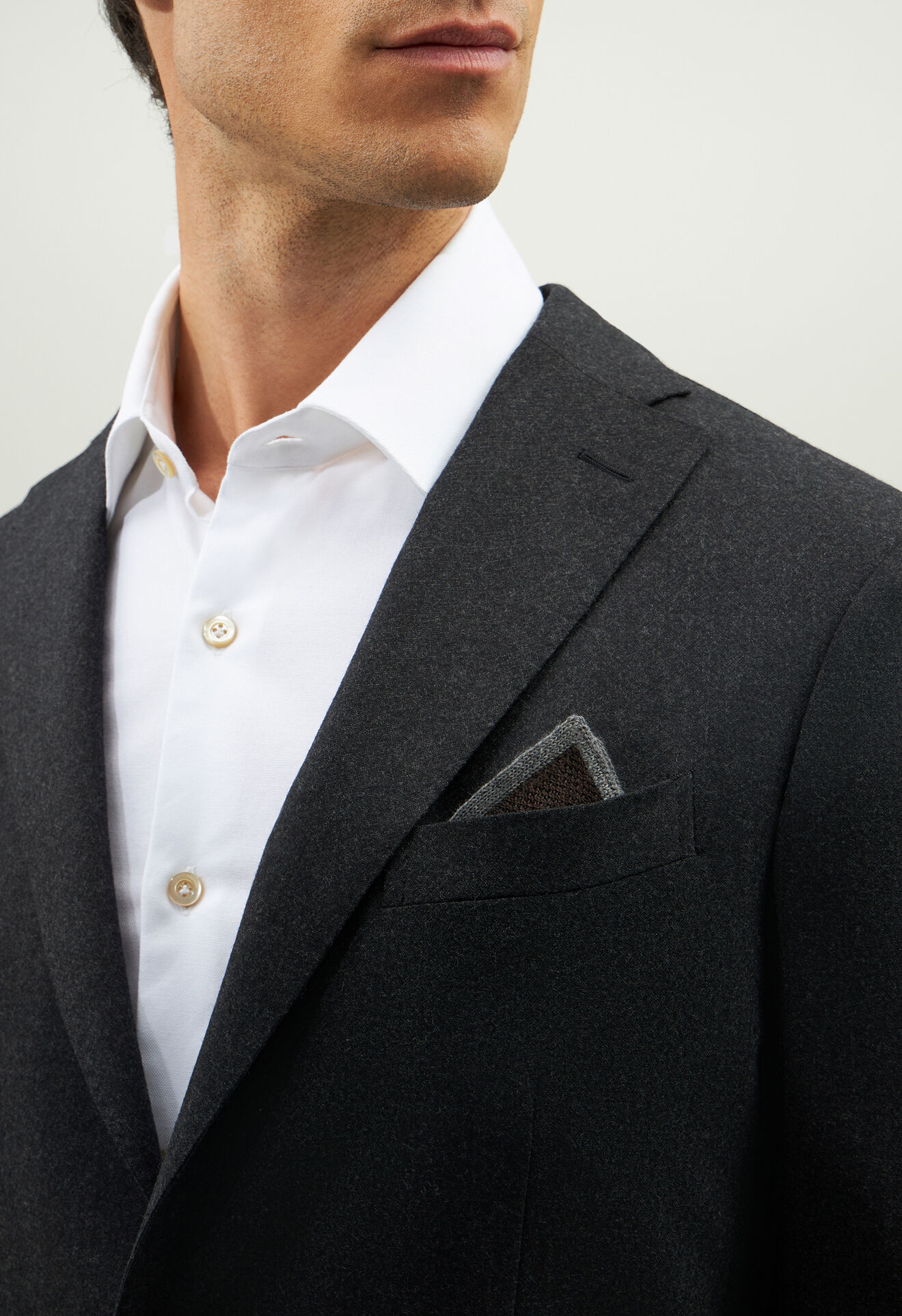 Boglioli Pochette in seta con bordino a contrasto Marrone 20262FB3907001080480