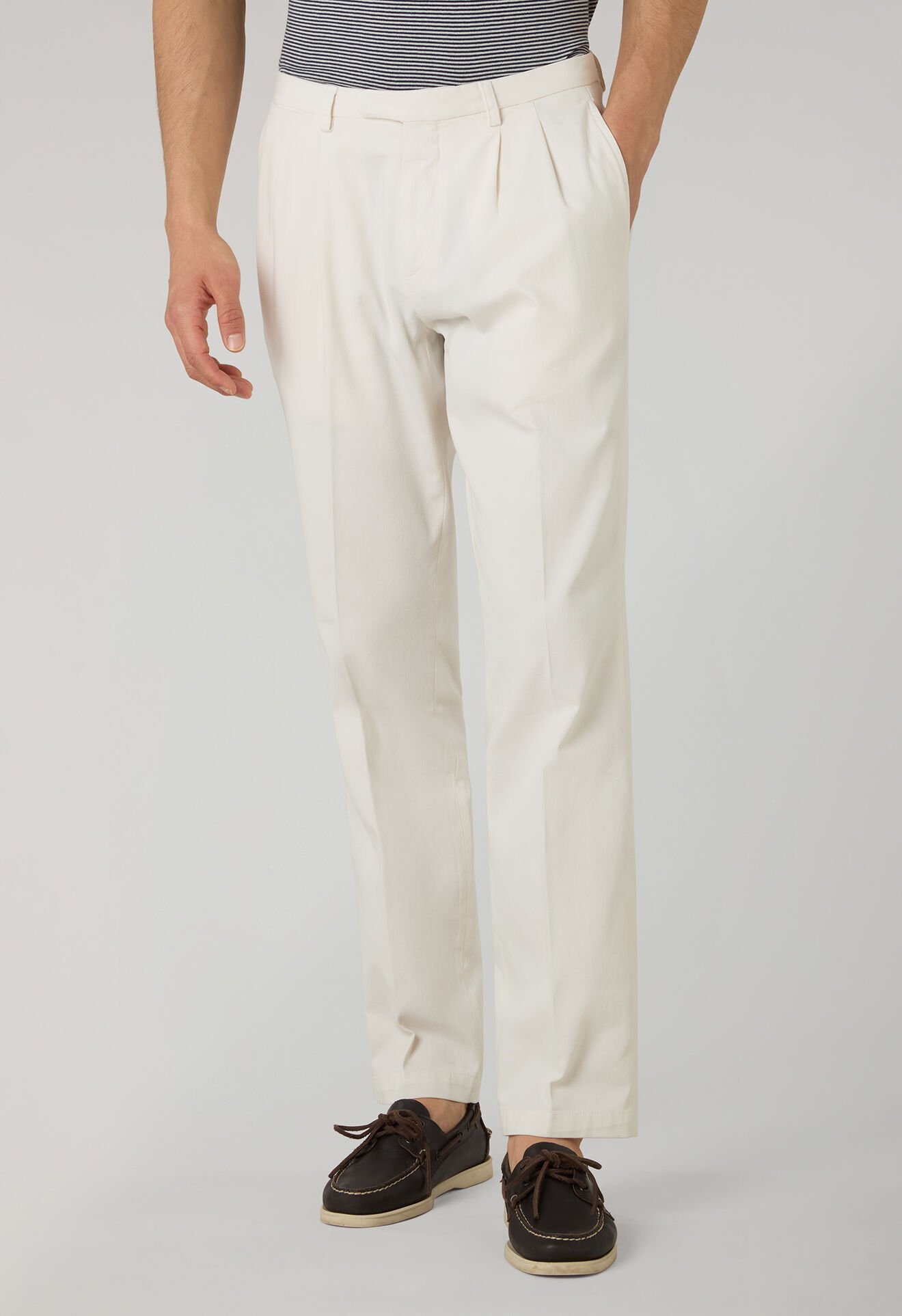 Boglioli Garment Dyed stretch Cotton Napoli Trousers Ice 89952QSB6754001080811