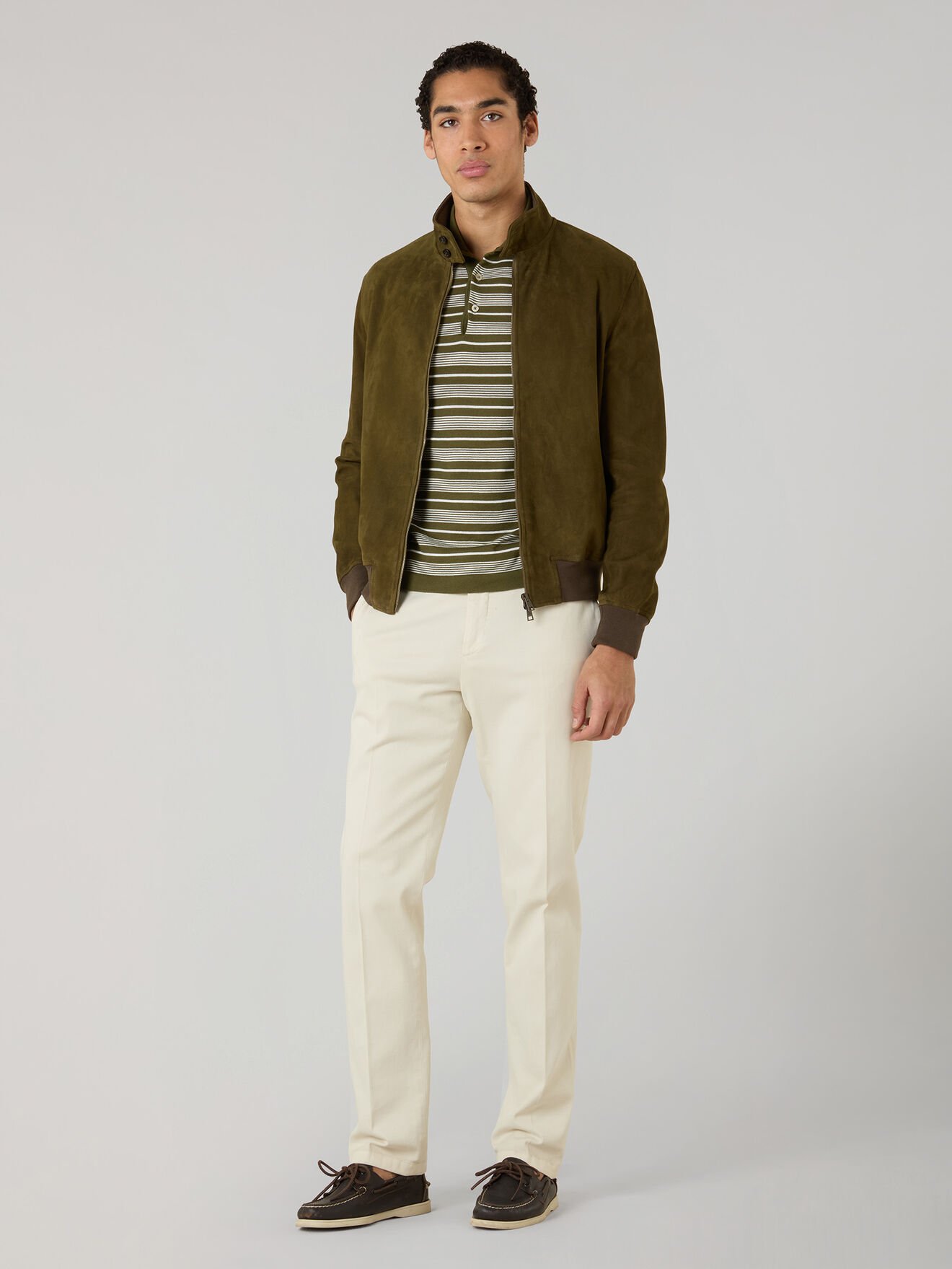 Boglioli Suede Bomber Dark Khaki OCP503SB5901001800560