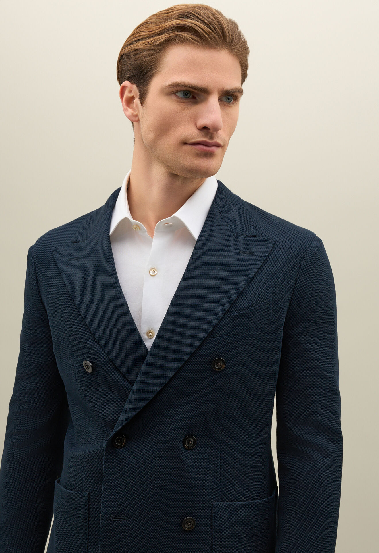 Boglioli Doppelreihiges Sakko Dover aus Baumwolljersey Blau X4302ESB502400123R0780