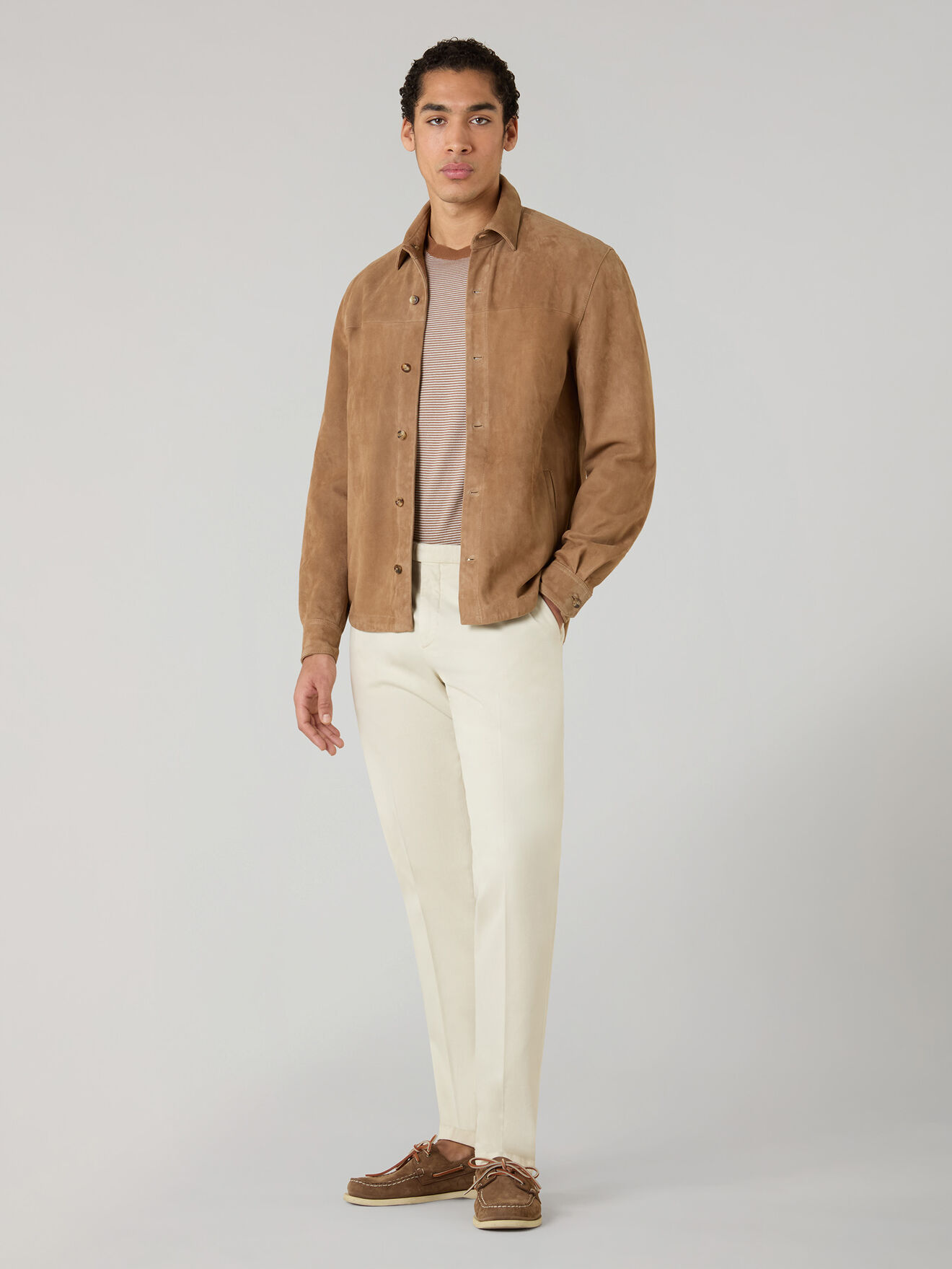 Boglioli Suede Overshirt Camel OCP508SB5901001800340