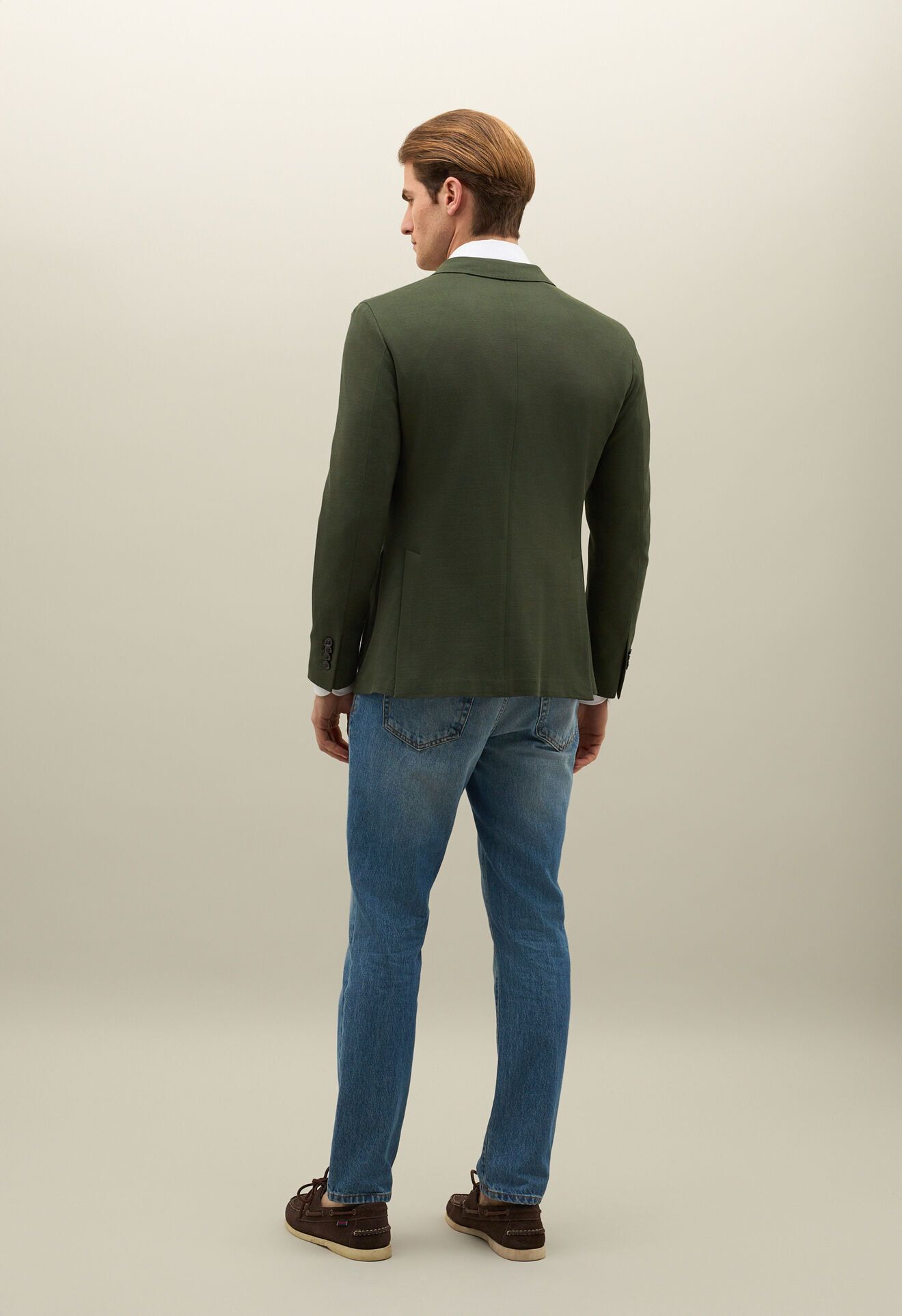 Boglioli Cotton Jersey double-breasted Dover Jacket Green X4302ESB502400123R0570