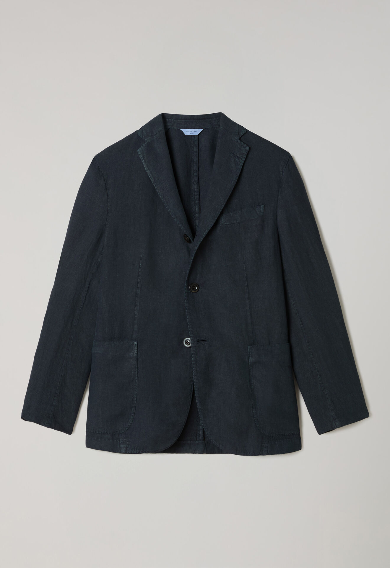Boglioli Garment Dyed Linen K-Jacket Blue N2902QSA042600150R0784