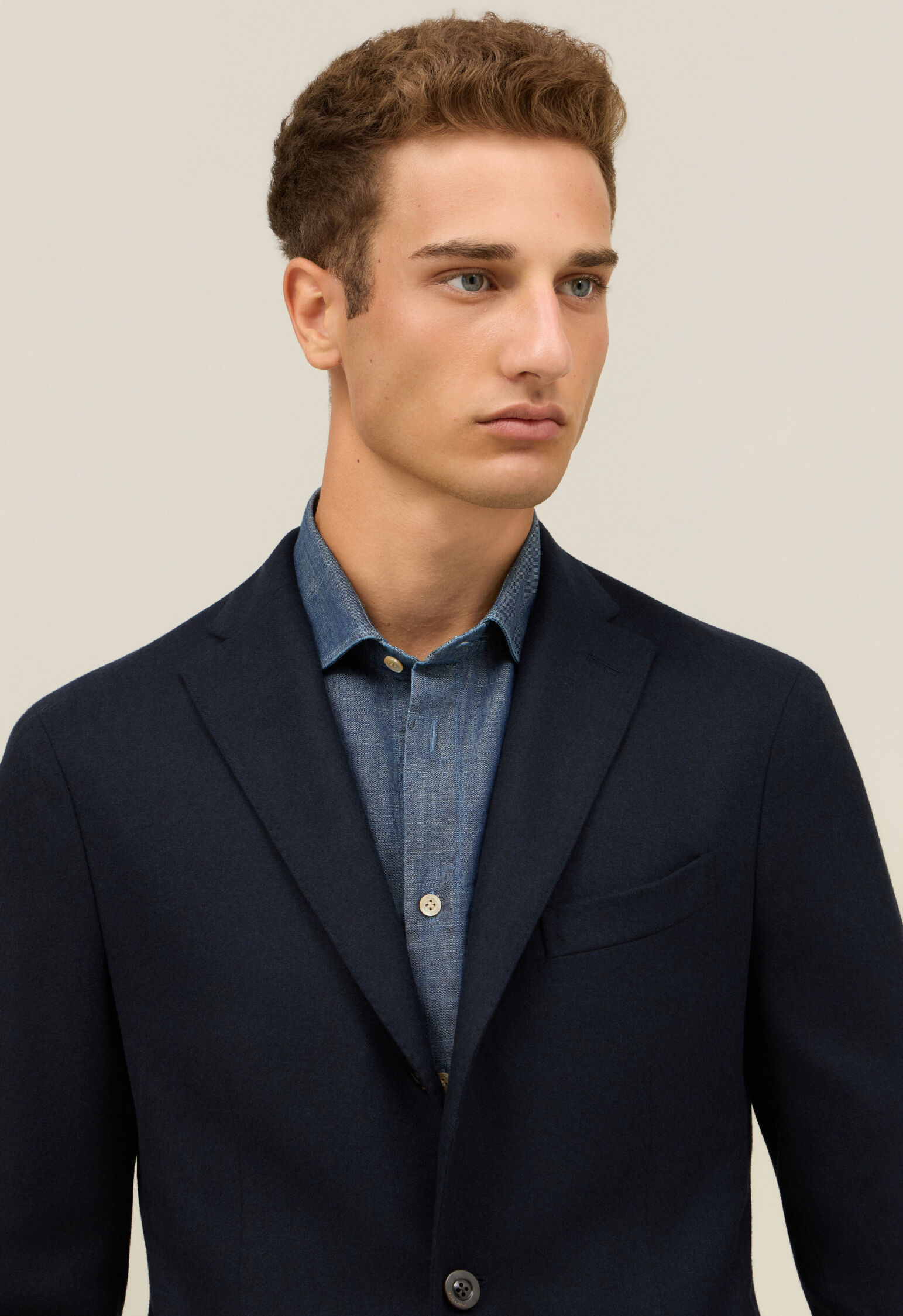 Flannel K-Jacket in Blue: Luxury Italian Jackets for Men | Boglioli®