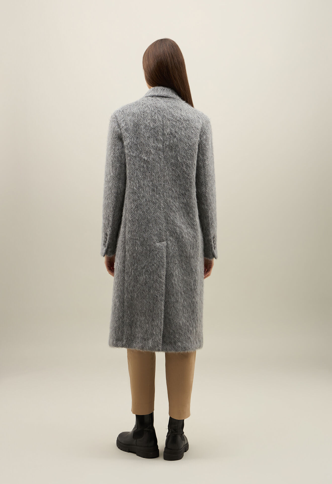 Boglioli Blended Alpaca double-breasted Coat Grey ZH0131FB4941002140850