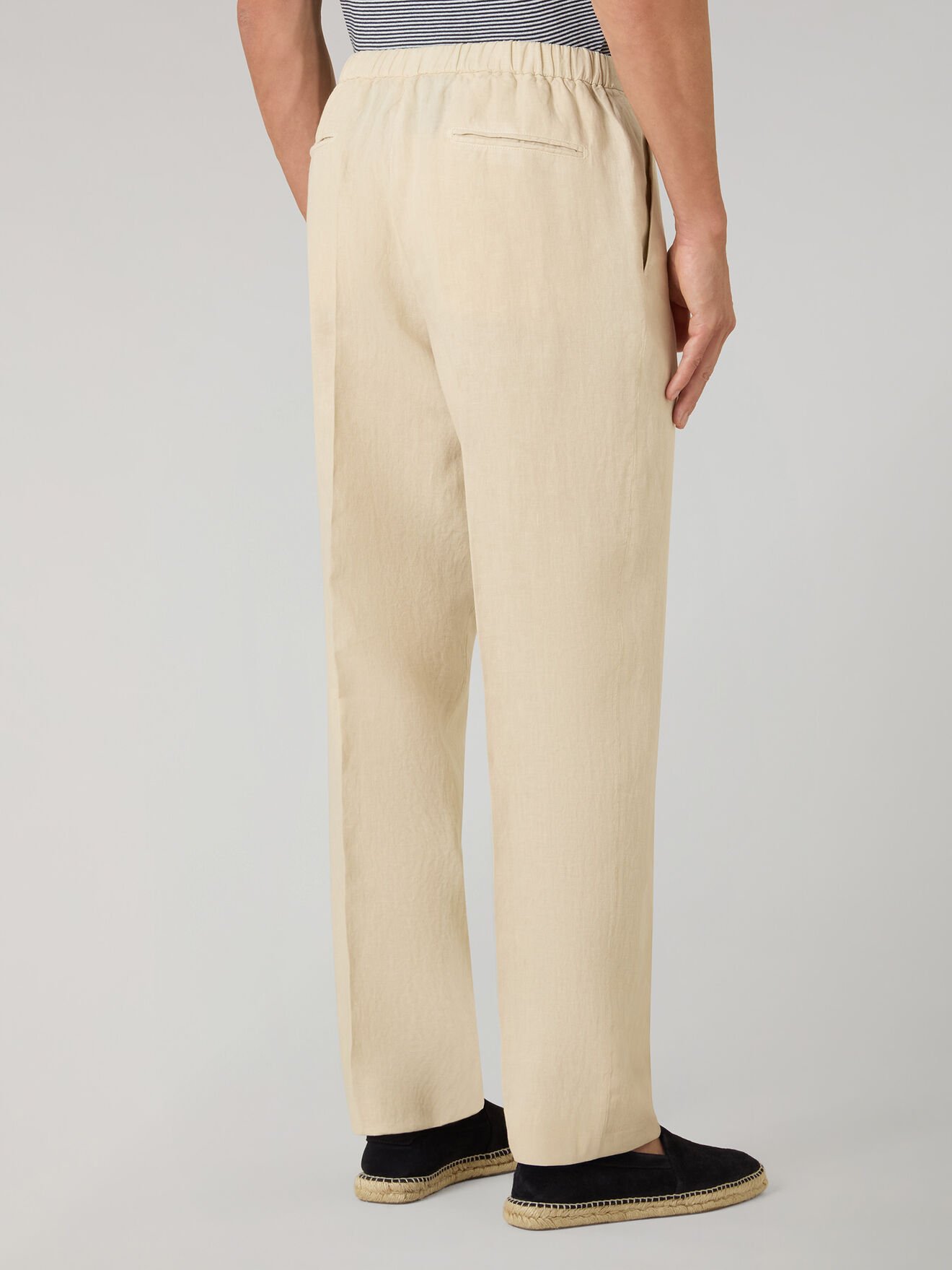 Boglioli Garment Dyed Linen Joggers Beige 80927QSA0426001086R0215