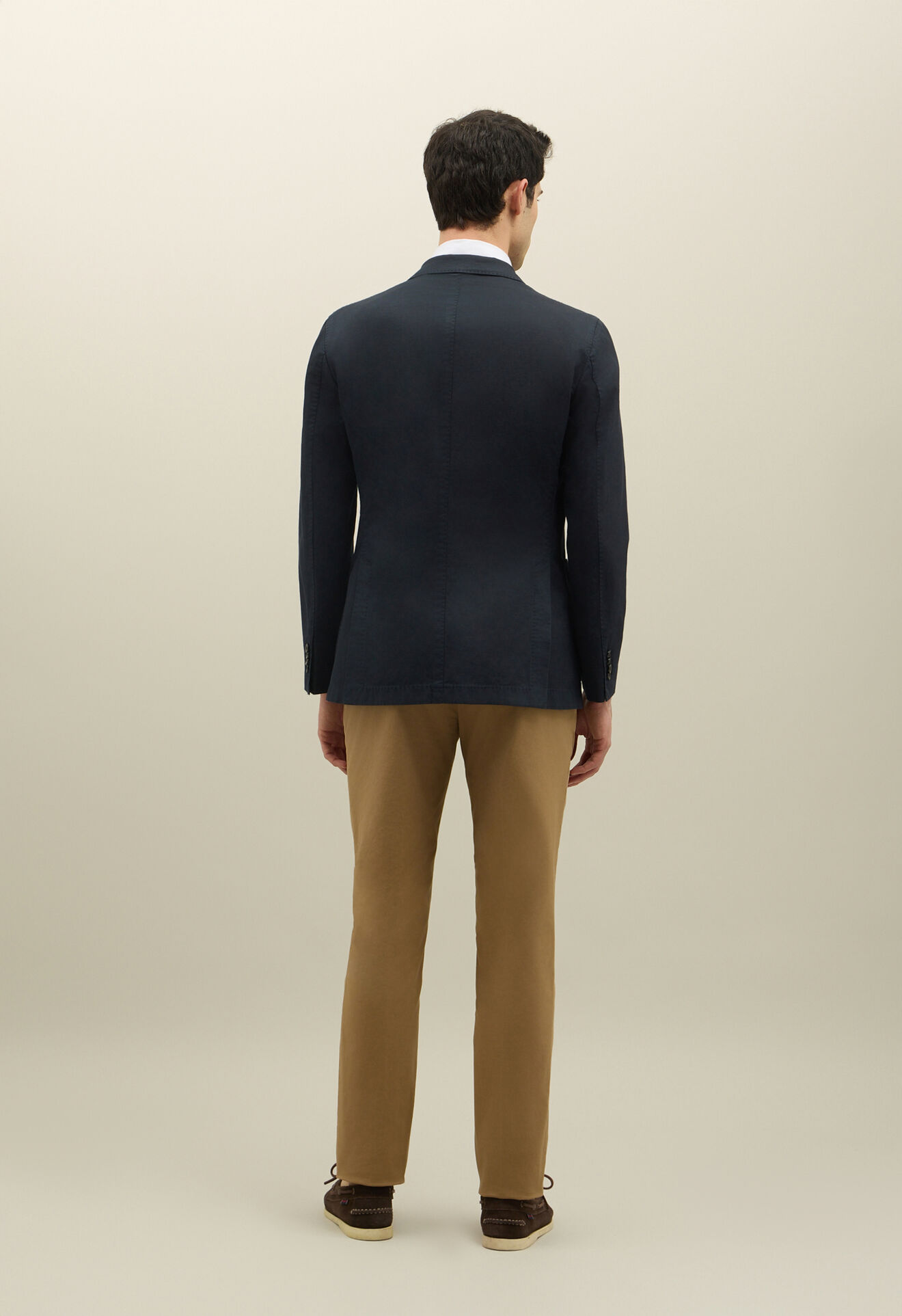 Boglioli Doppelreihige K-Jacket aus Baumwoll-Leinen-Twill Blau N4302QSB542700150R0784