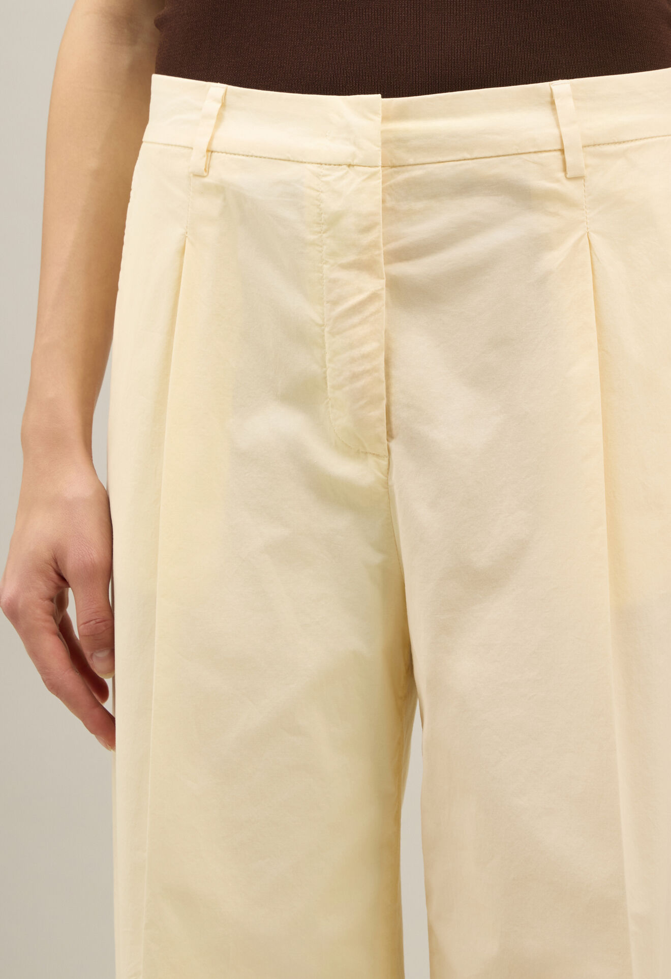 Boglioli Light Popeline Palazzo Trousers Beige 88055QSB3439002150205