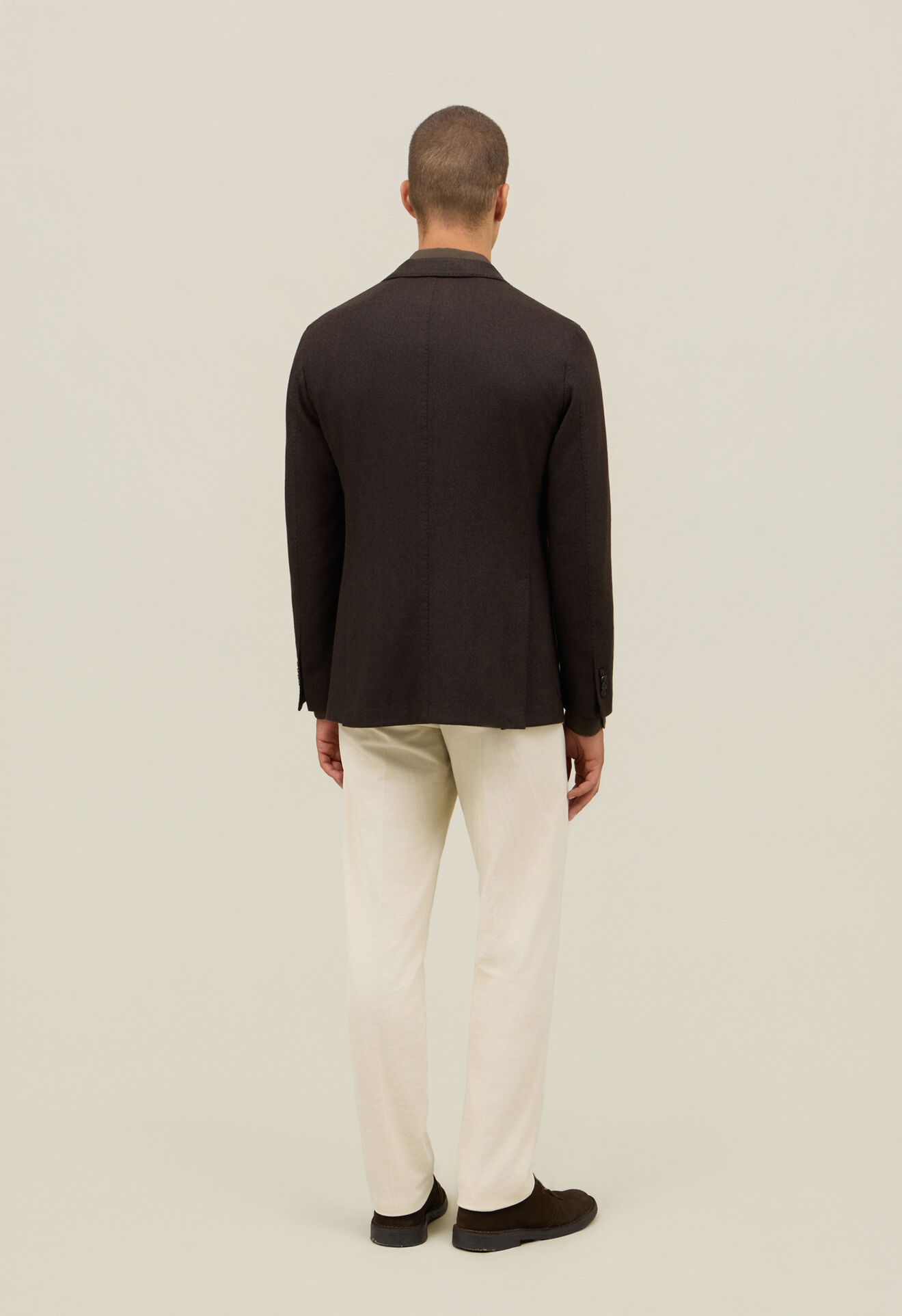 Boglioli Garment Dyed Wool Herringbone K-Jacket Brown N1302JFB340100150R0471