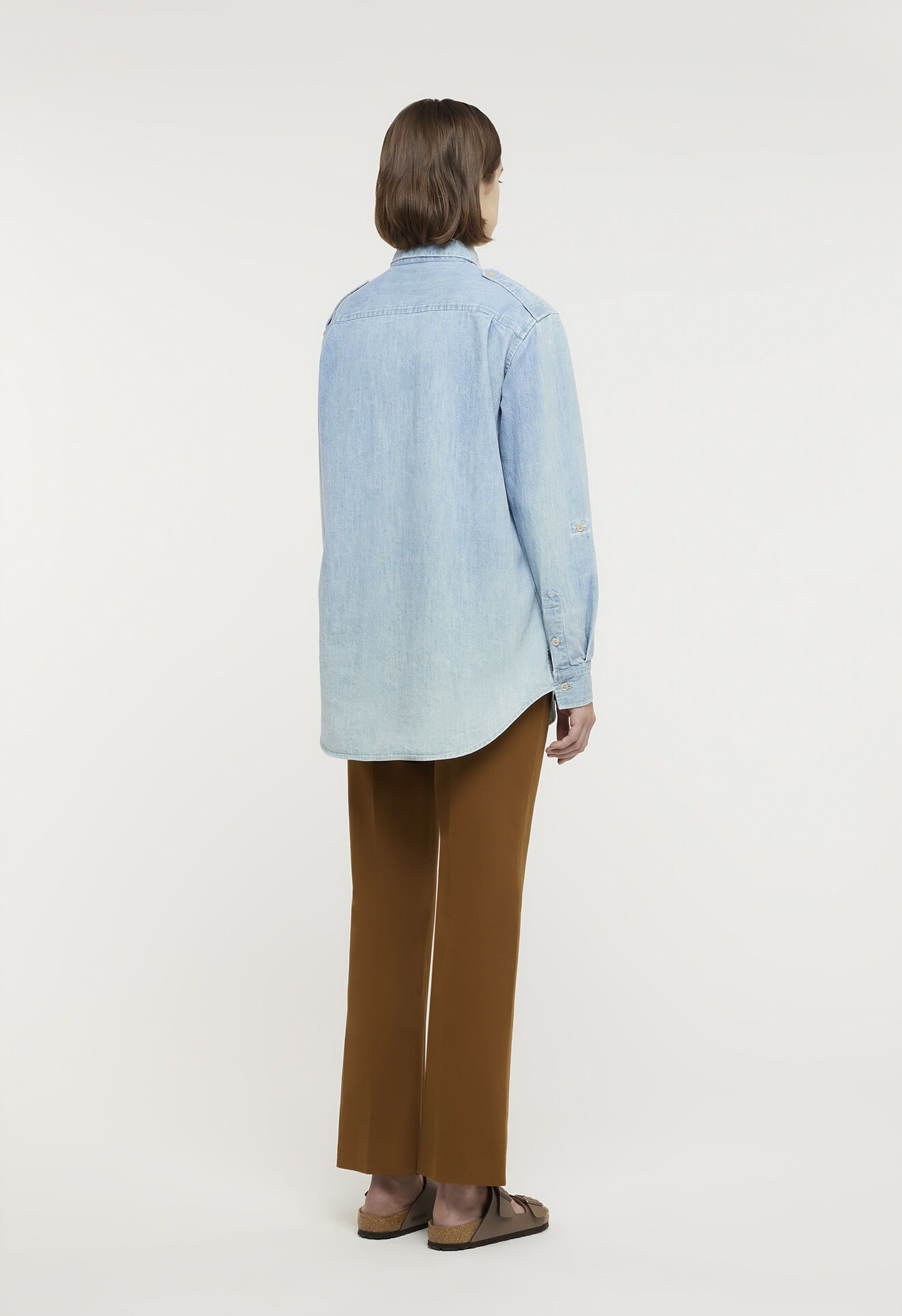 Boglioli Woman light sky blue 100% cotton military shirt Sky blue 55038LFB2865002150630