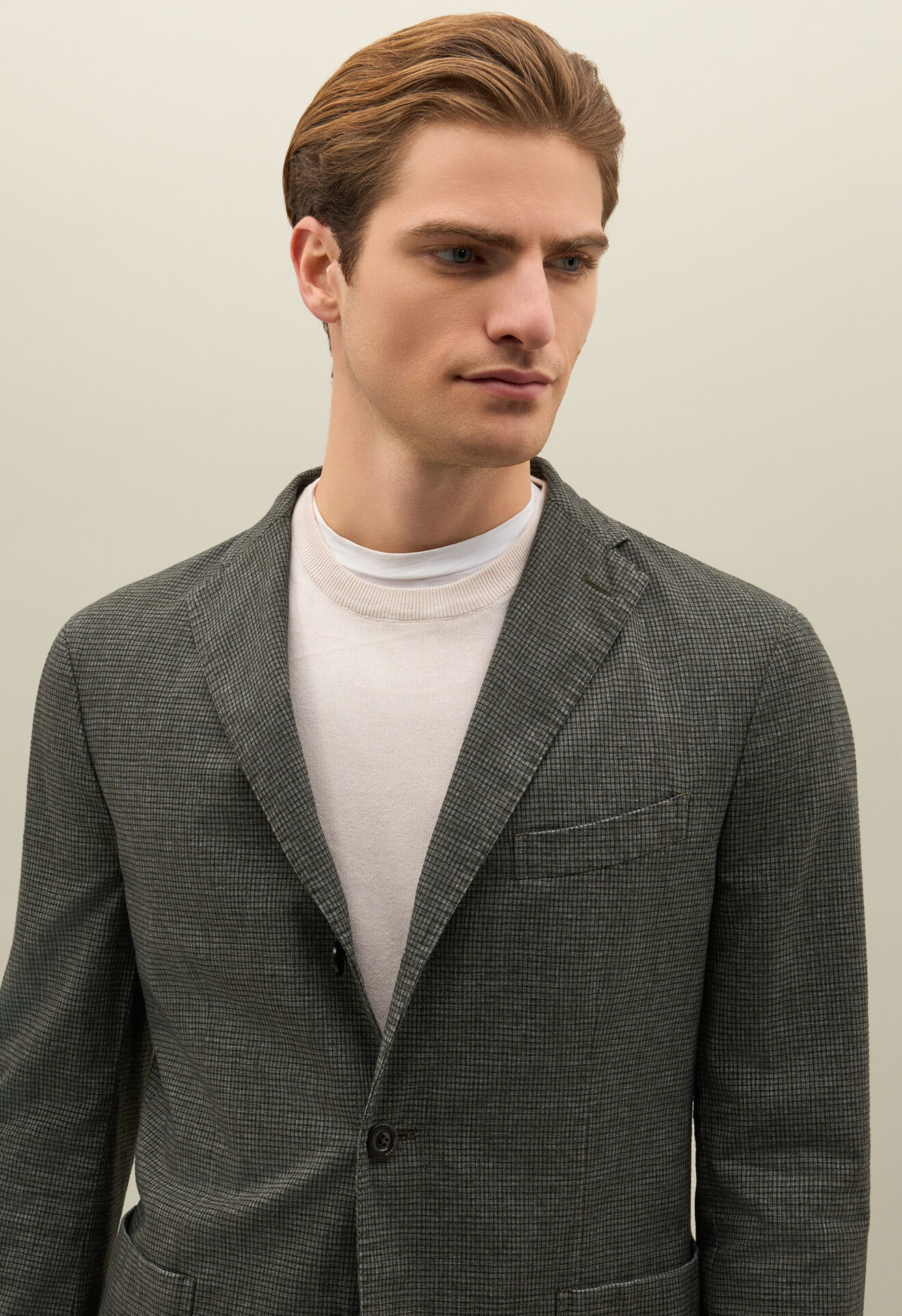 Boglioli St&uuml;ckgef&auml;rbte K-Jacket aus Baumwoll-Mischung Gr&uuml;n N2902QSB541700150R0570