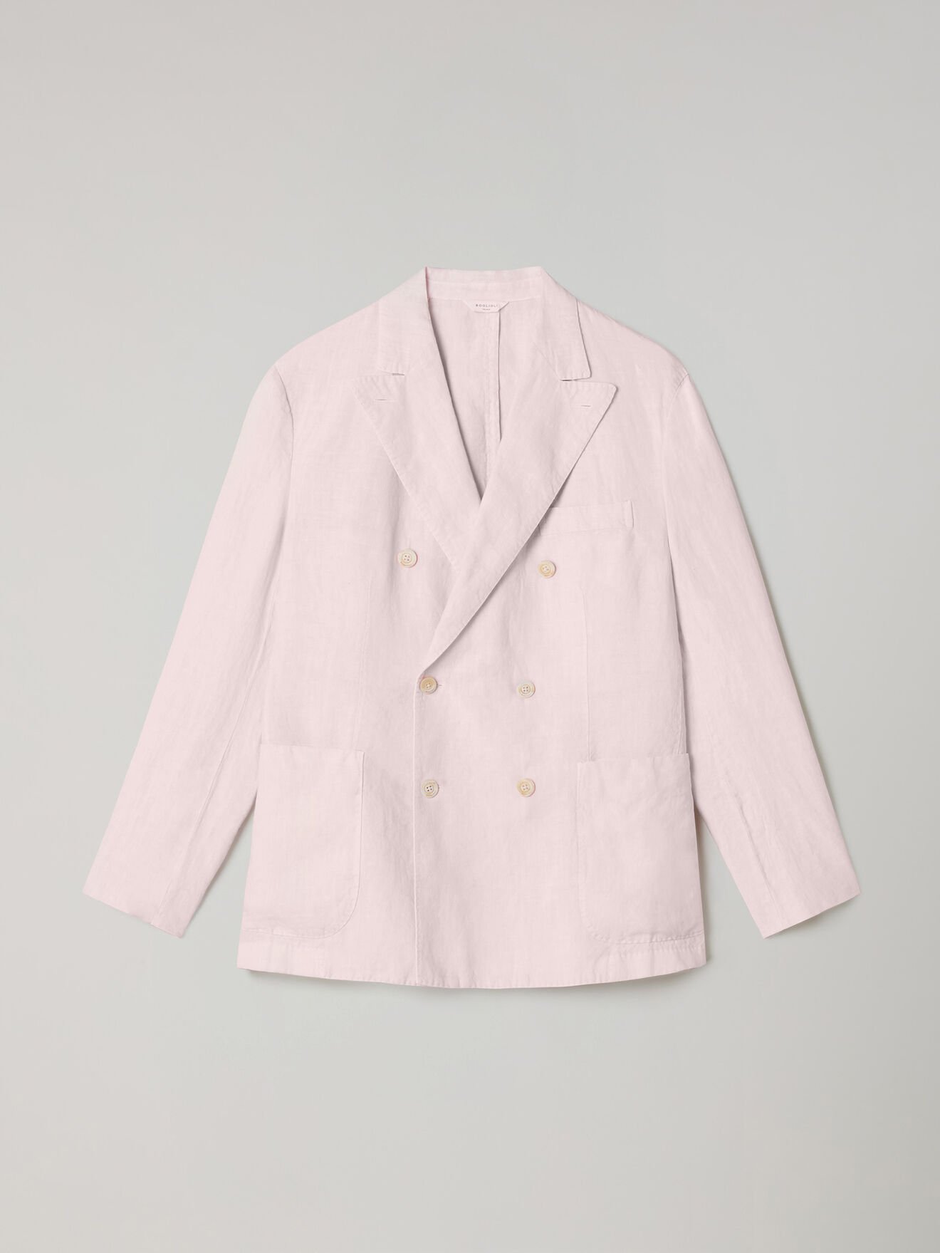 Boglioli Garment Dyed Linen double-breasted Dover Jacket Pink Pastel X4302QSA042600123R0913