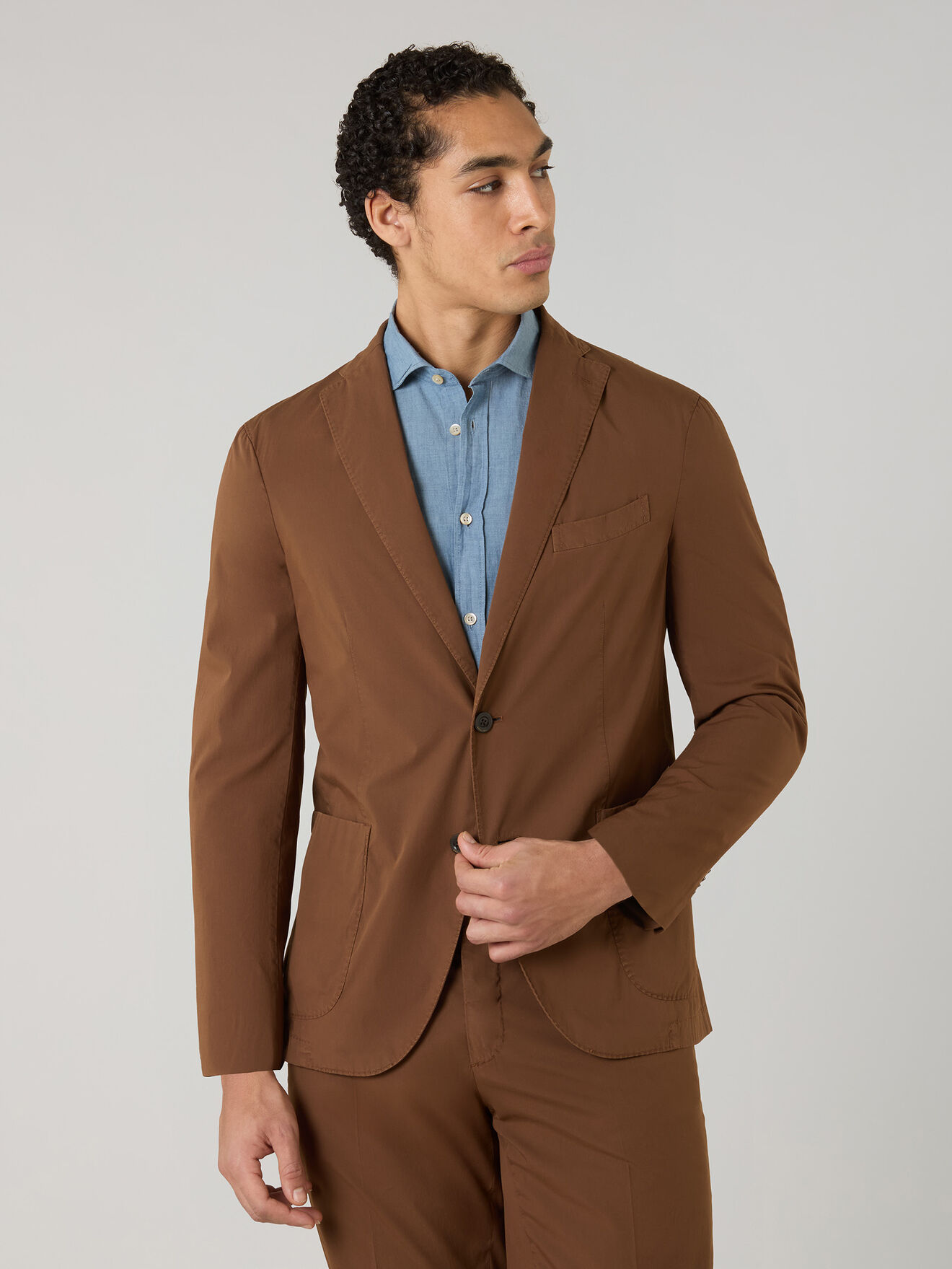 Boglioli Garment Dyed Popeline Papier K-Suit Brown N13C2QSB6418001506R0442