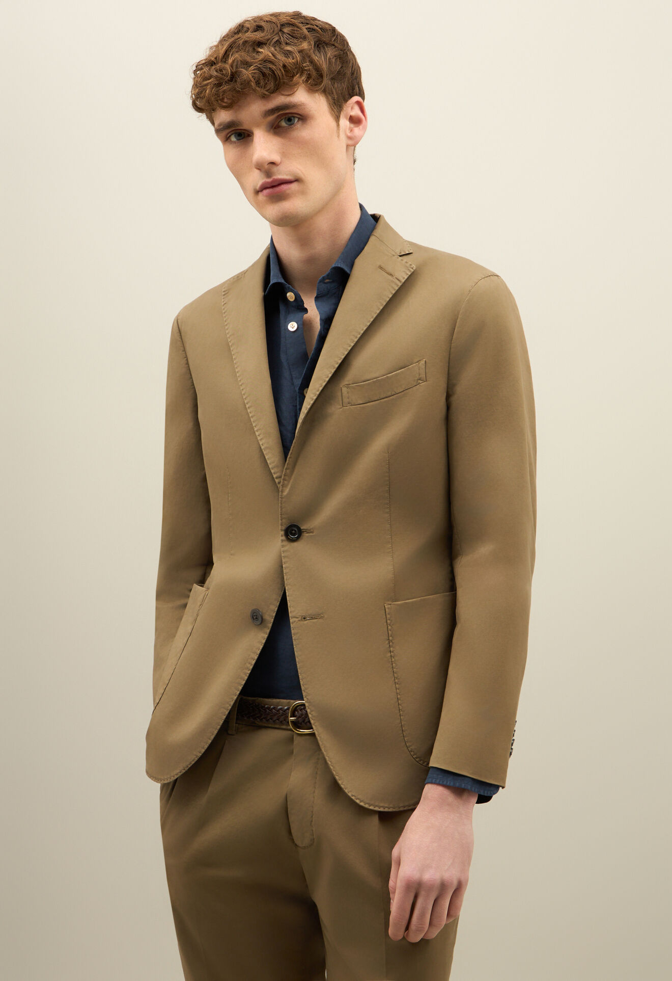 Boglioli St&uuml;ckgef&auml;rbter K-Suit aus Baumwolle Gr&uuml;n - Braun N13H2QSB5424001506R0564