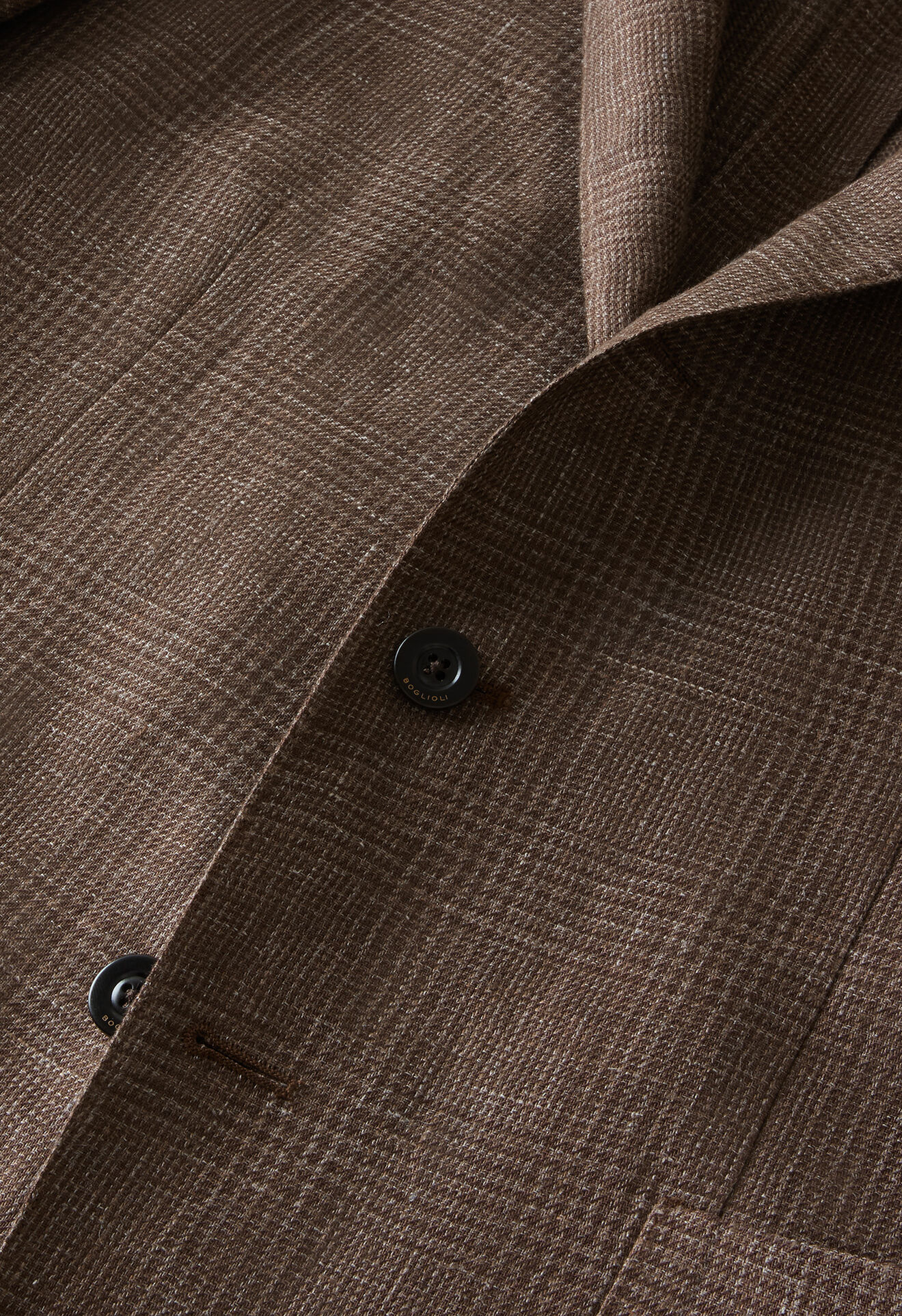 Boglioli Linen Prince of Wales K-Jacket Brown N2902ESB600900150R0460