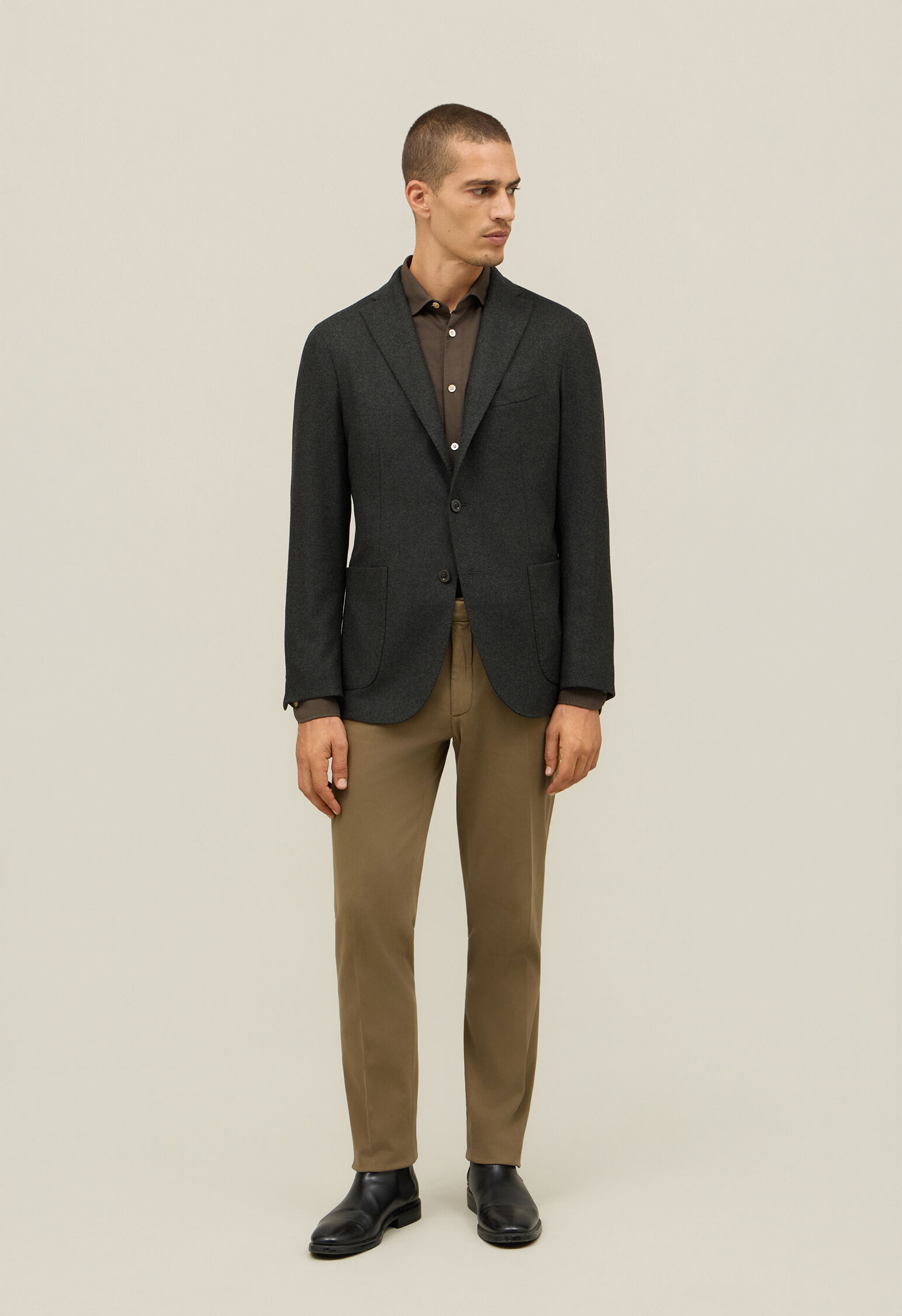 Flannel K-Jacket in Dark Green: Luxury Italian Jackets for Men