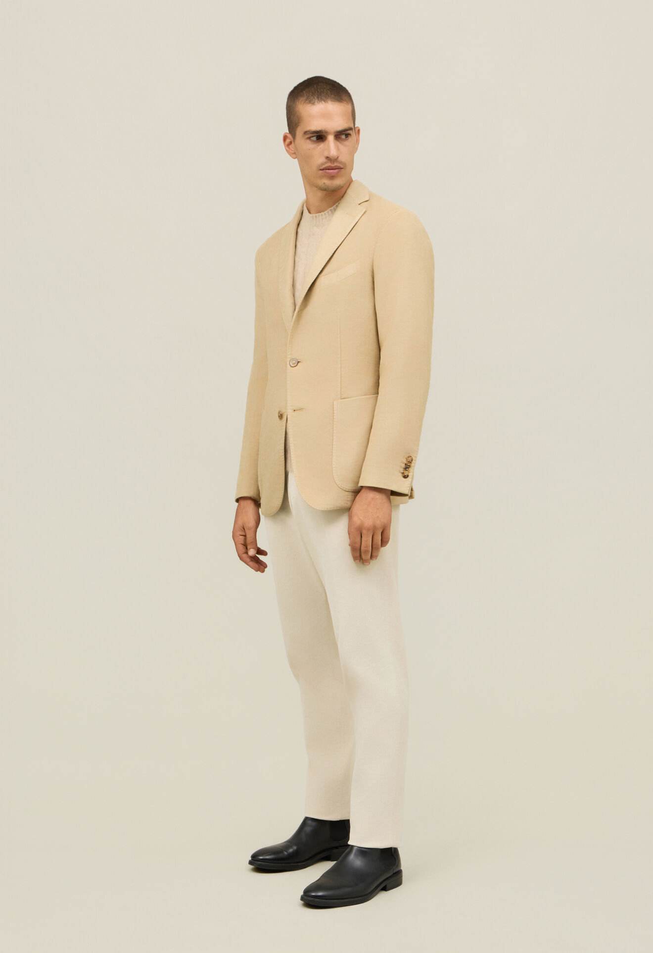 Boglioli Garment Dyed Moleskin K-Jacket Beige N1302QFB540800150R0244