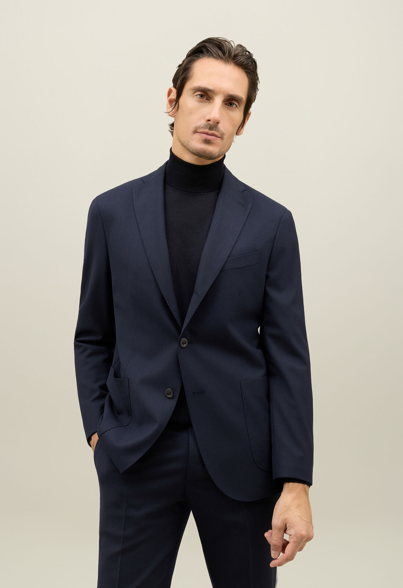 Boglioli High Twist Wool K-Suit Blue N29C2EFA0042001506R0790