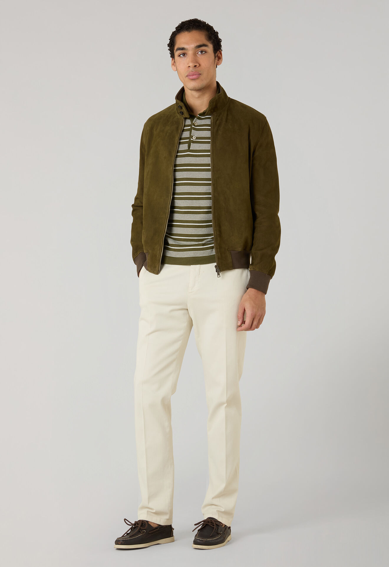 Boglioli Suede Bomber Dark Khaki OCP503SB5901001800560