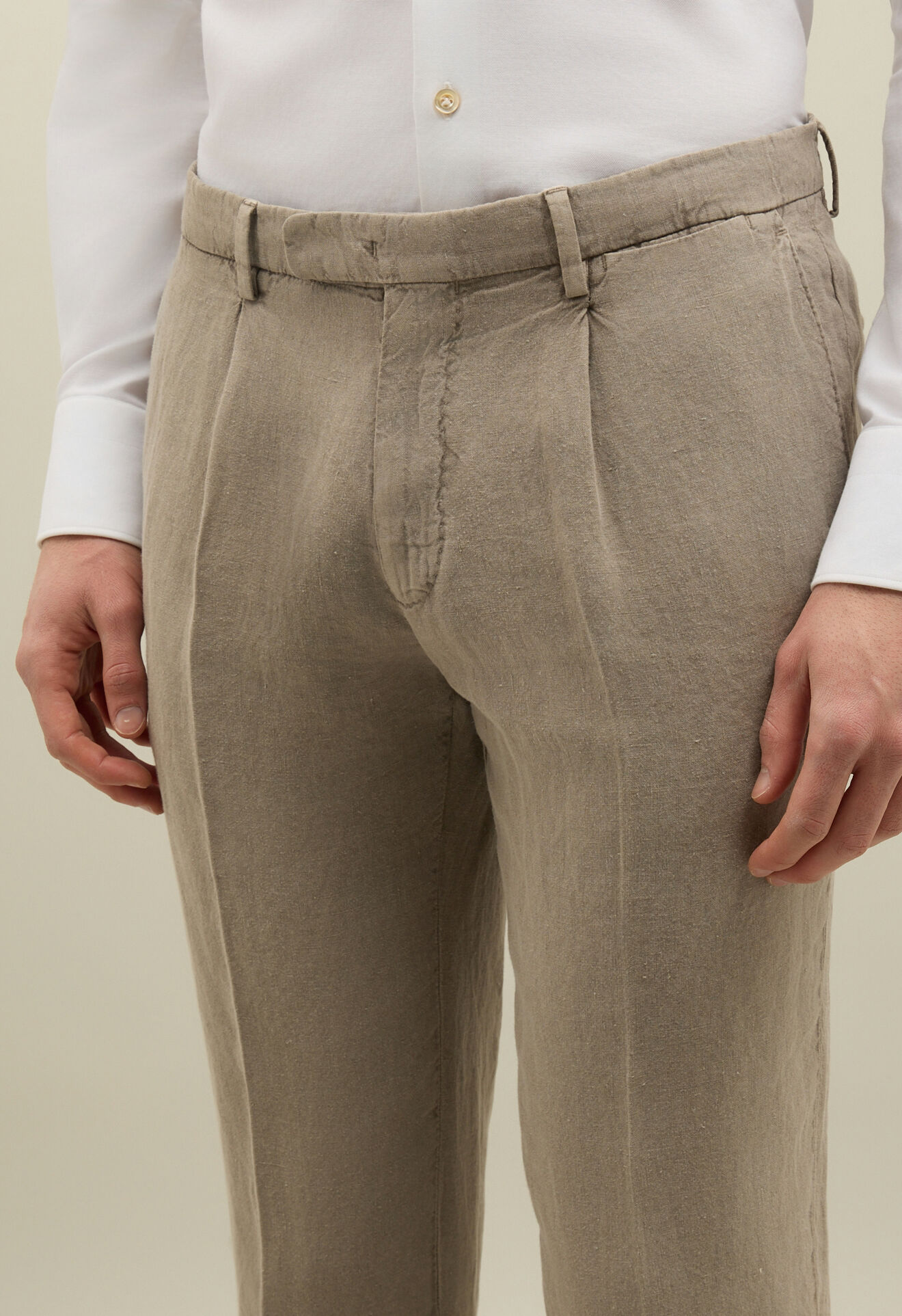 Boglioli Doppelreihiger K-Suit aus Leinen mit Tinto-Terra-Färbung Braun N43H2QSB5426001506RT401