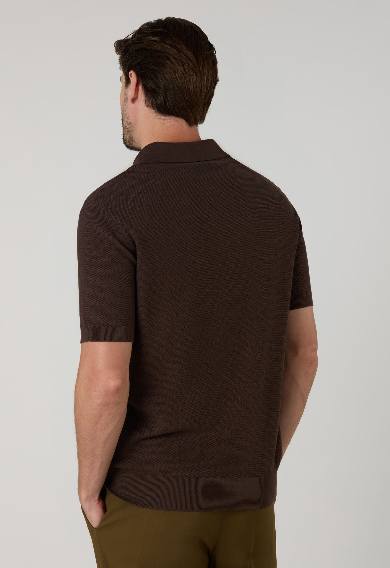 Boglioli Garment Dyed Cotton Piqu&eacute; short-sleeve Polo Brown 91571TSB4801001080480