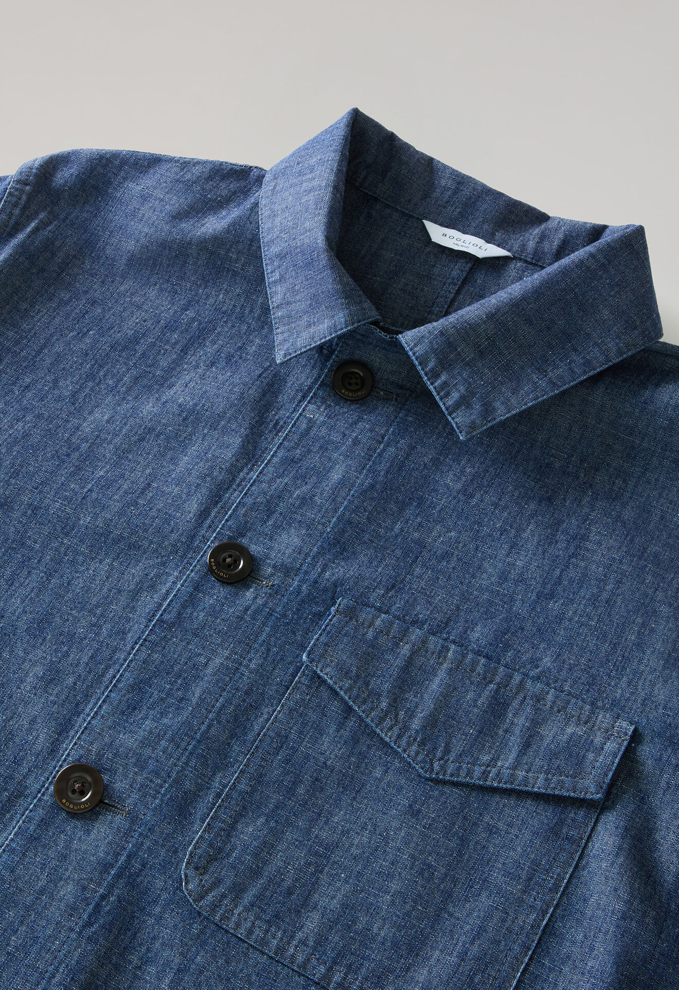 Boglioli Indaco Denim Workwear Jacket Blue Denim 63800EWSB6016001090770