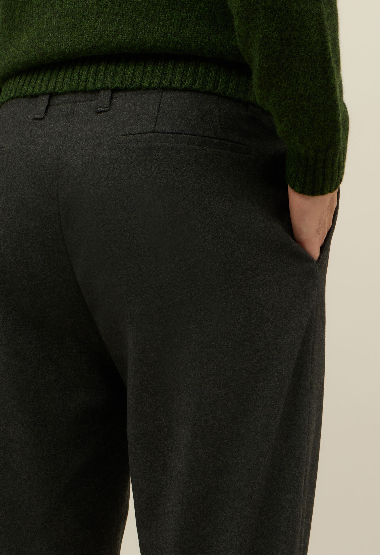 Boglioli Flannel Loose Trousers Dark Green 89951FB5108001080590