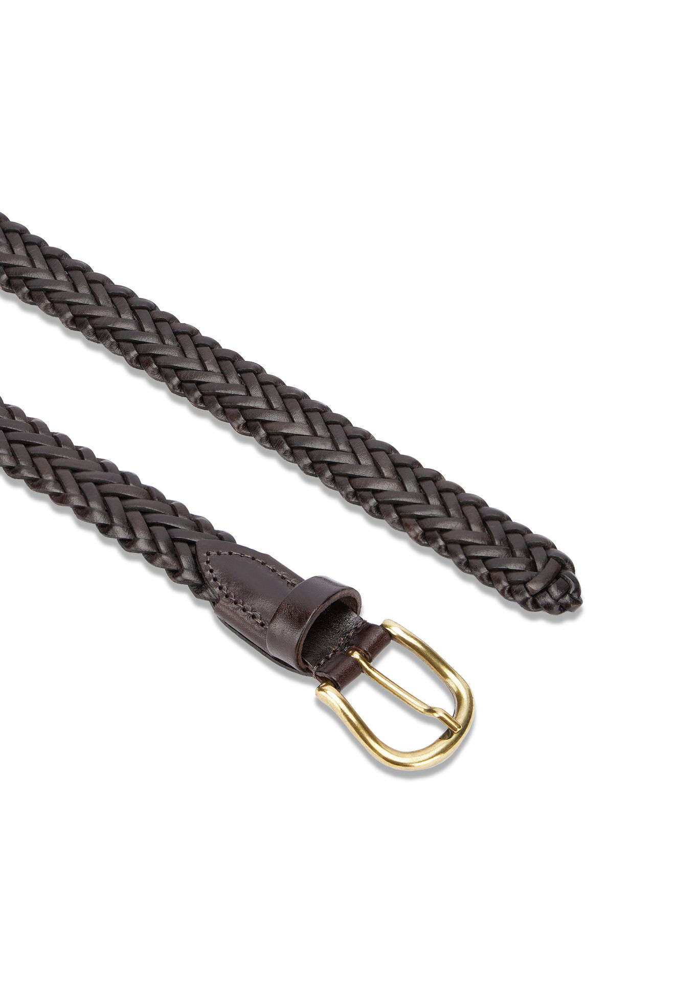 Braided belt in Dark brown: Luxury Italian Accessories