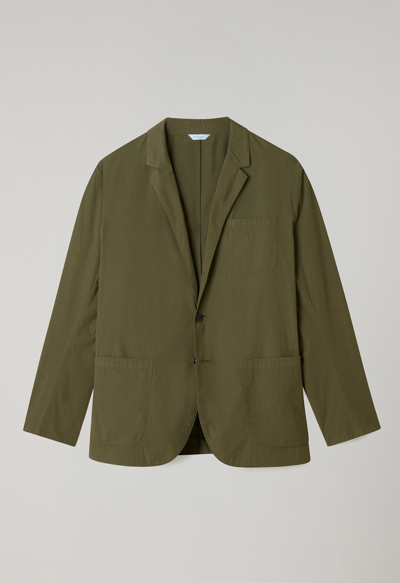 Boglioli Garment Dyed Popeline Papier Khaki Bermuda Suits Green 636I1QSB6418001096R0565