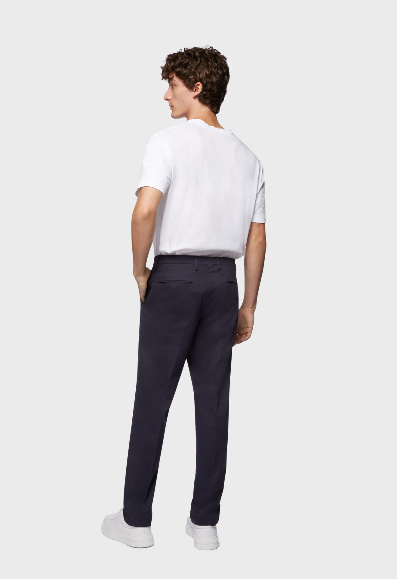 Boglioli Dark blue stretch cotton and cashmere trousers Couleur bleu foncé 80844SB3105001086R0780
