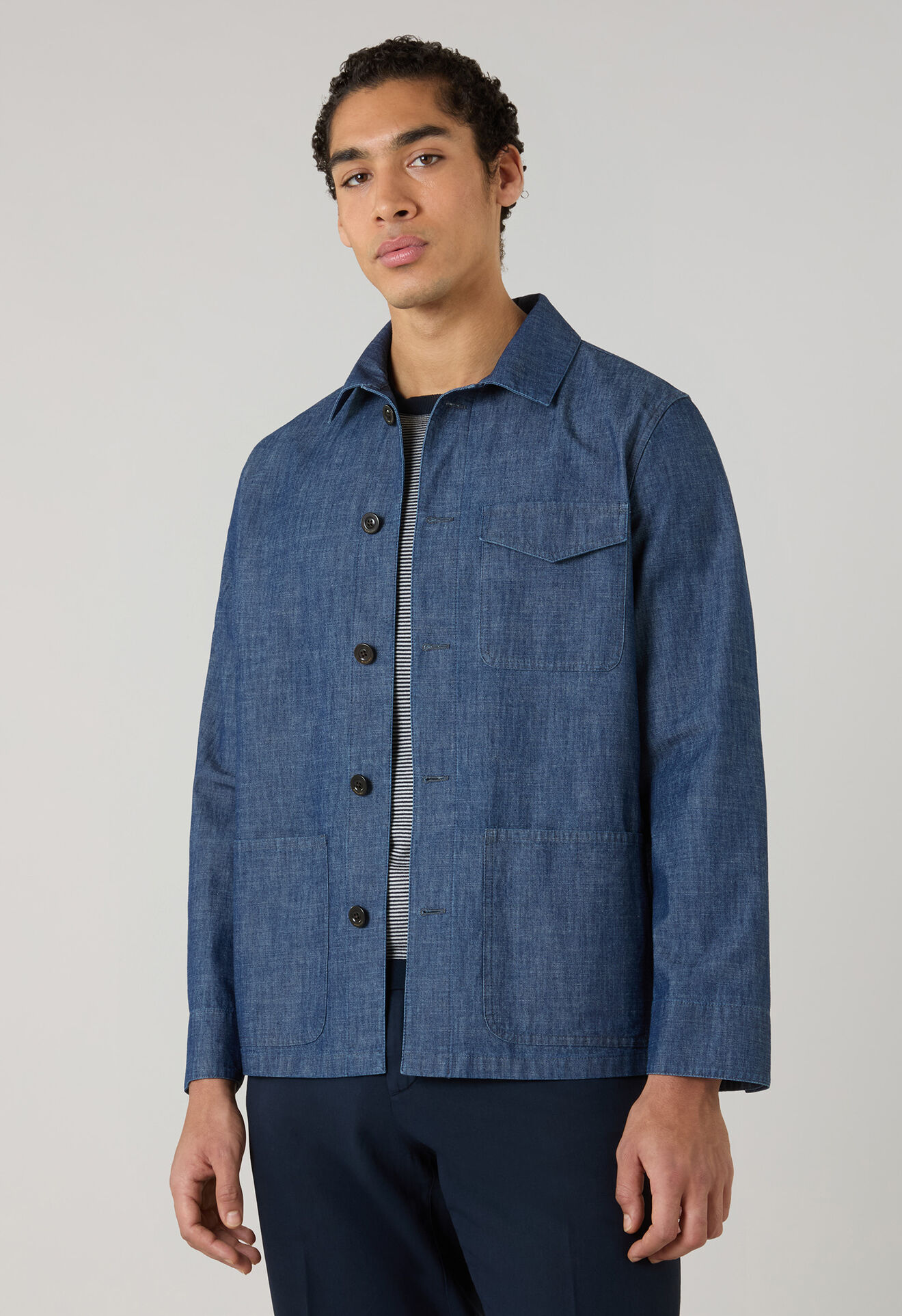 Boglioli Indaco Denim Workwear Jacket Blue Denim 63800EWSB6016001090770