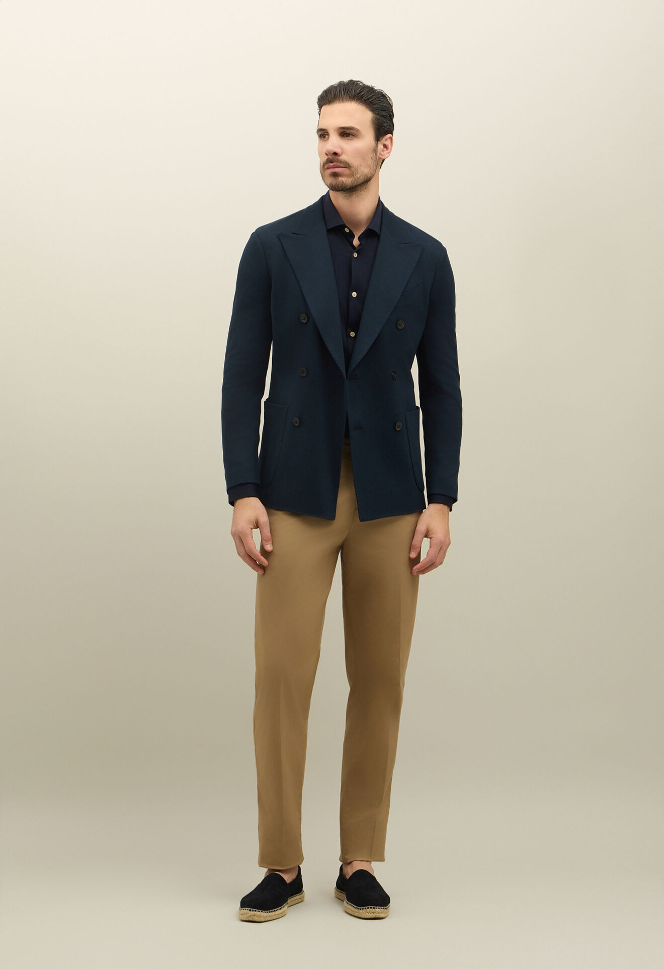 Boglioli St&uuml;ckgef&auml;rbte Loose-Hose aus Baumwolle Hellbraun 80888QSB5751001086R0315