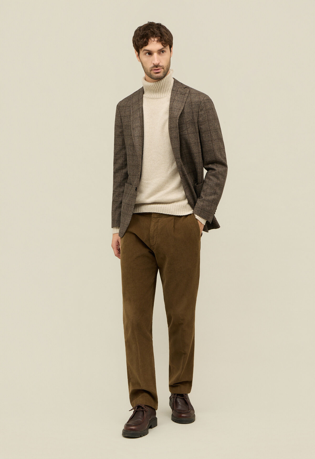 Boglioli Prince of Wales blend K-Jacket Brown N1302EFB501900150R0470