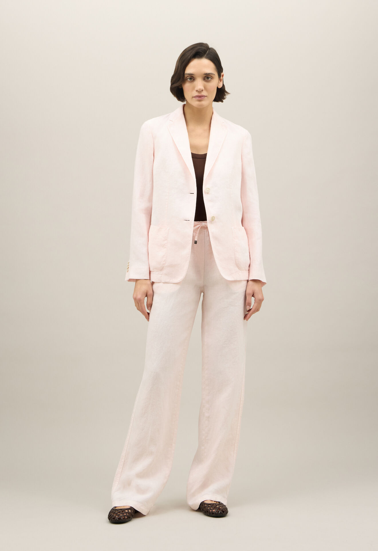 Boglioli Garment Dyed Linen Brera Blazer Pastel Pink ZD332QSA0426002570931