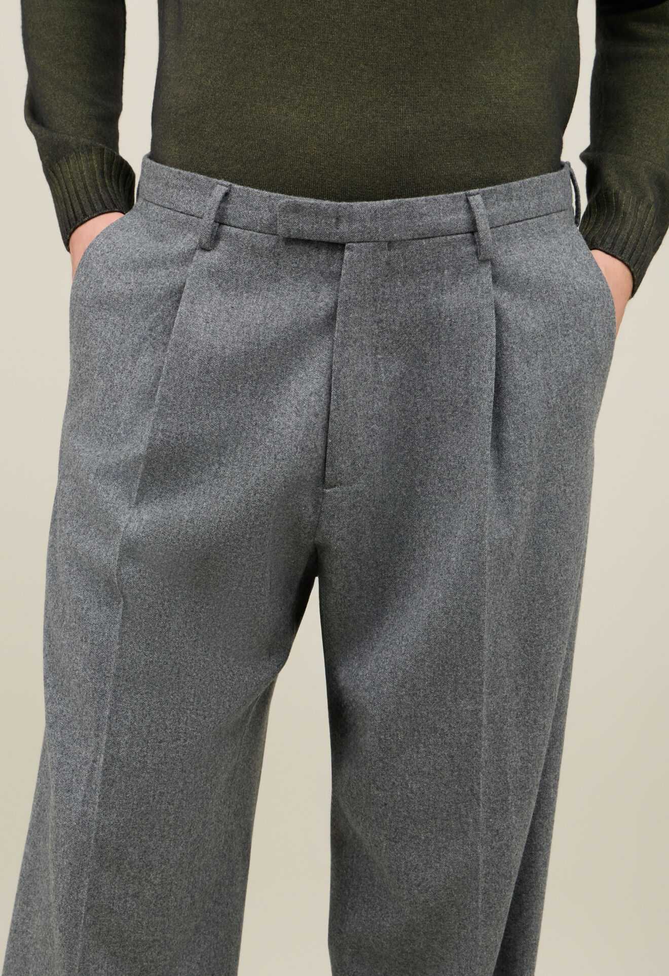 Boglioli Wool Flannel Fluid Trousers Grey 80926WFA0030001086R0850