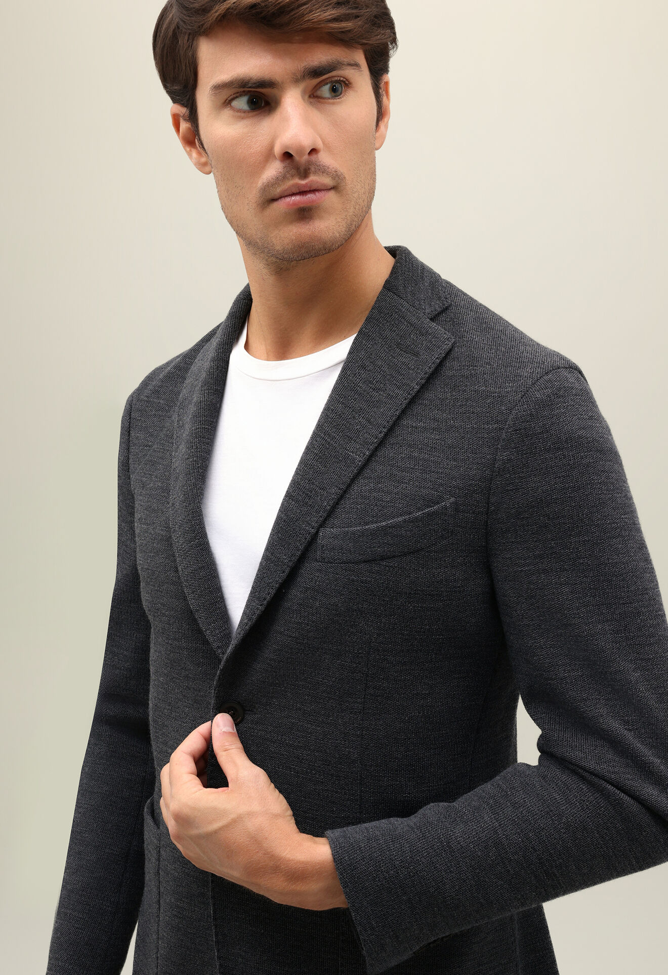 Knitted Jersey K-Jacket in Grey: Luxury Italian Jackets for Men  
