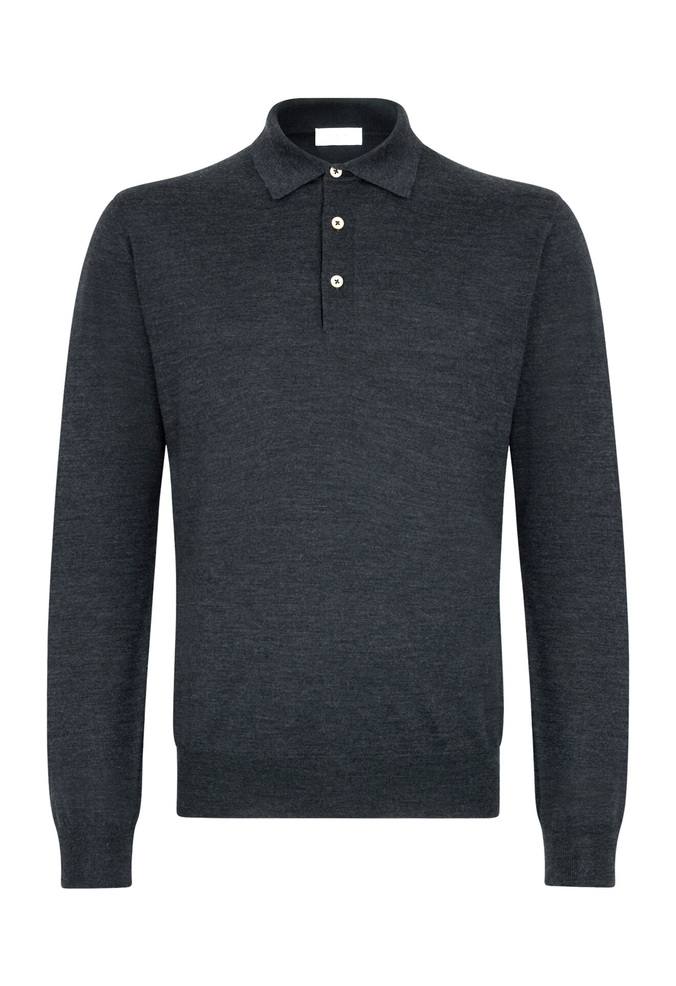 Boglioli Polo a maniche lunghe in lana Grigio scuro 91390FB5806001080880