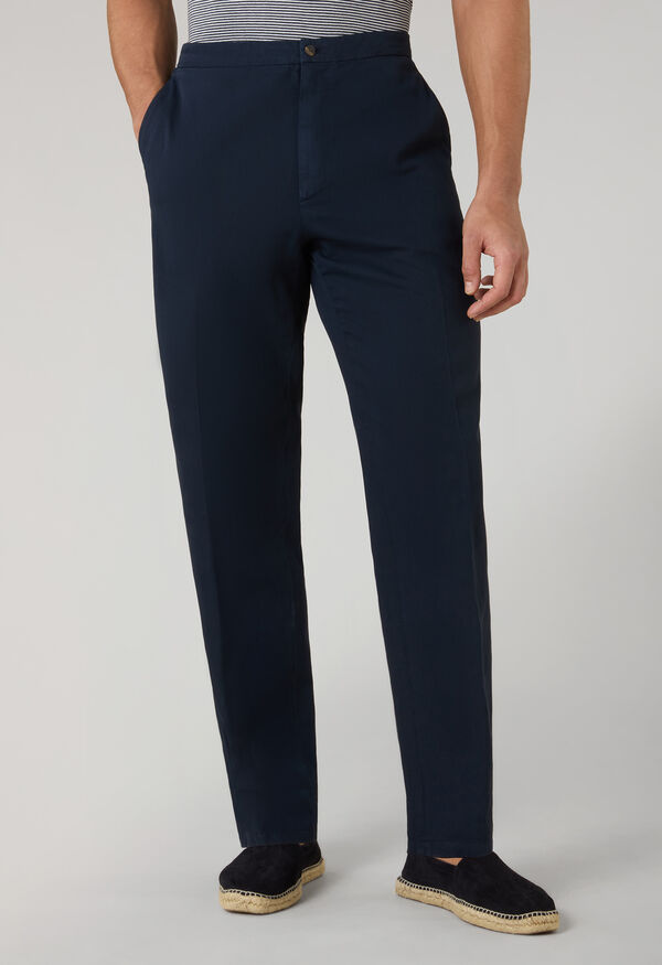 Boglioli Garment Dyed Cotton Linen gabardine Joggers Blue 80927QSB6403001086R0784