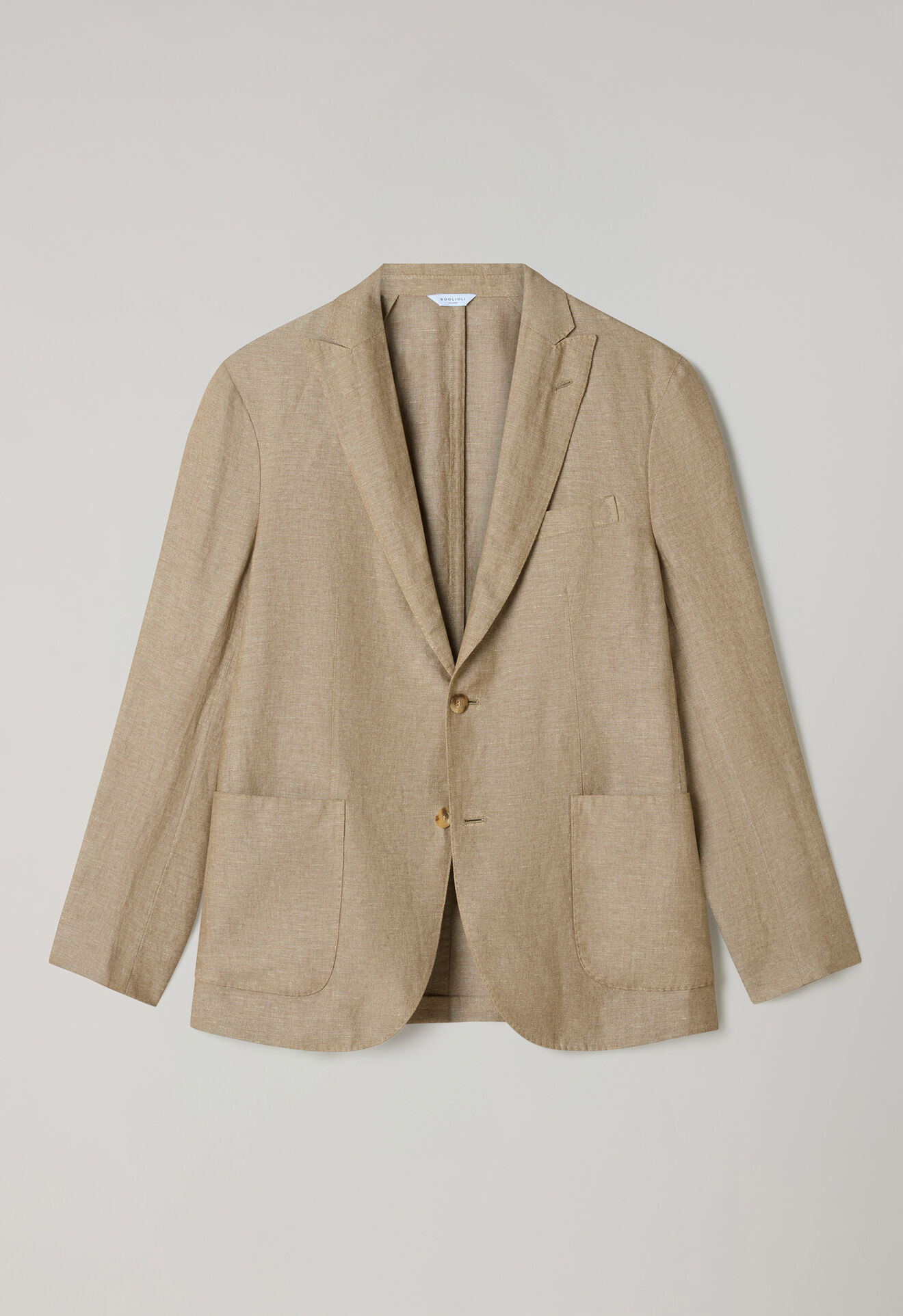 Boglioli Linen Cashmere Silk K-Jacket Light Brown N6302JSB641100150R0465