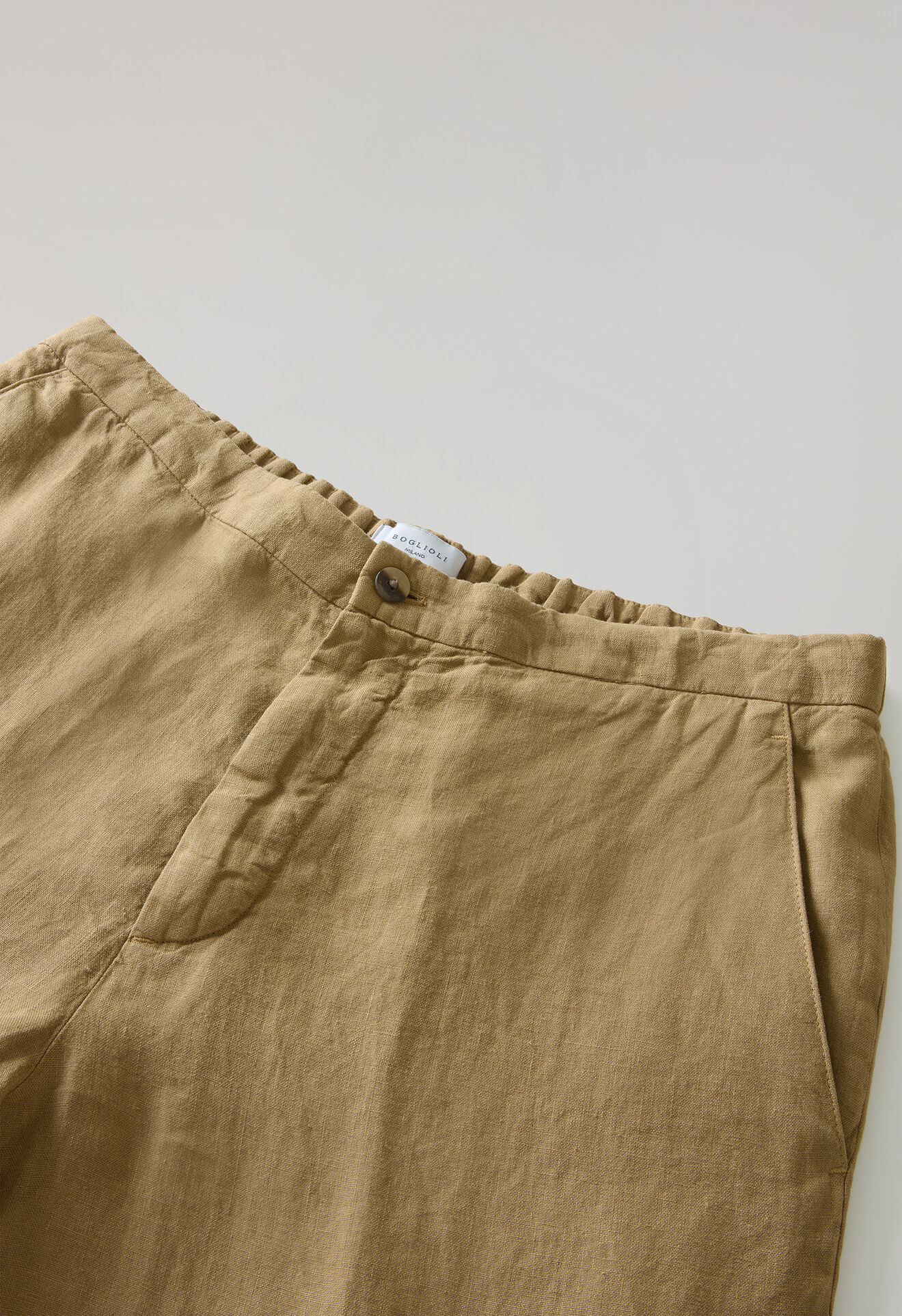 Boglioli Garment Dyed Linen Joggers Camel 80927QSA0426001086R0316