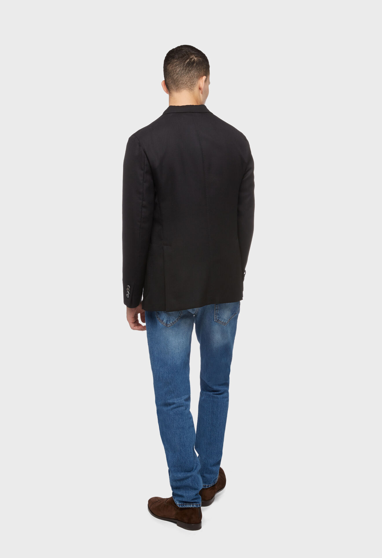 Boglioli Schwarze K-Jacket aus 100 % Wolle Farbe Schwarz N1302EBAS53400150R0990